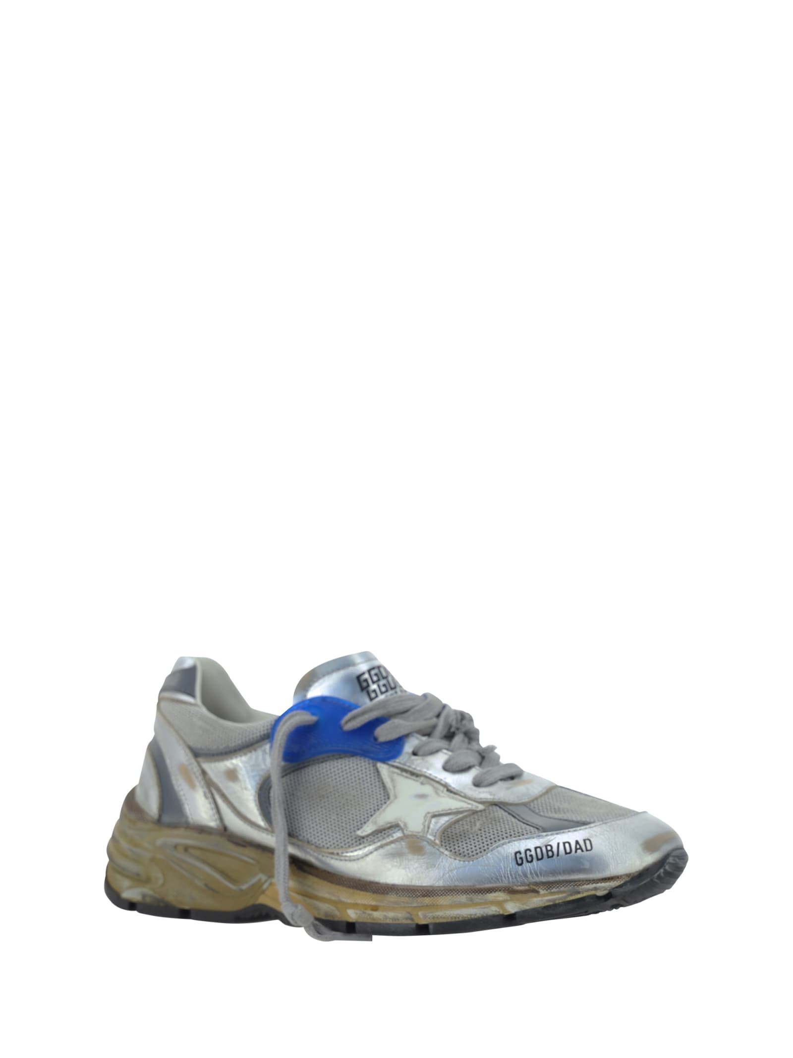 Shop Golden Goose Running Dad Sneakers In Silver