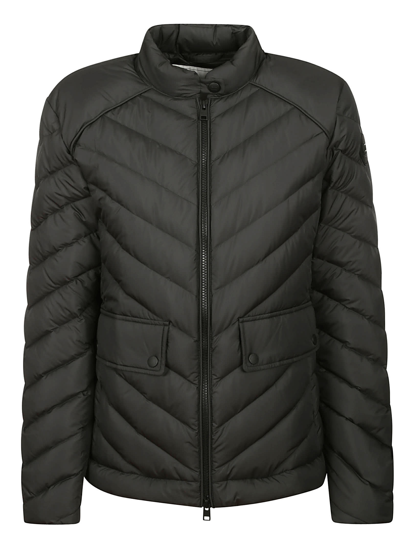 Woolrich Chevron Quilting Lightweight Down Jacket In Black