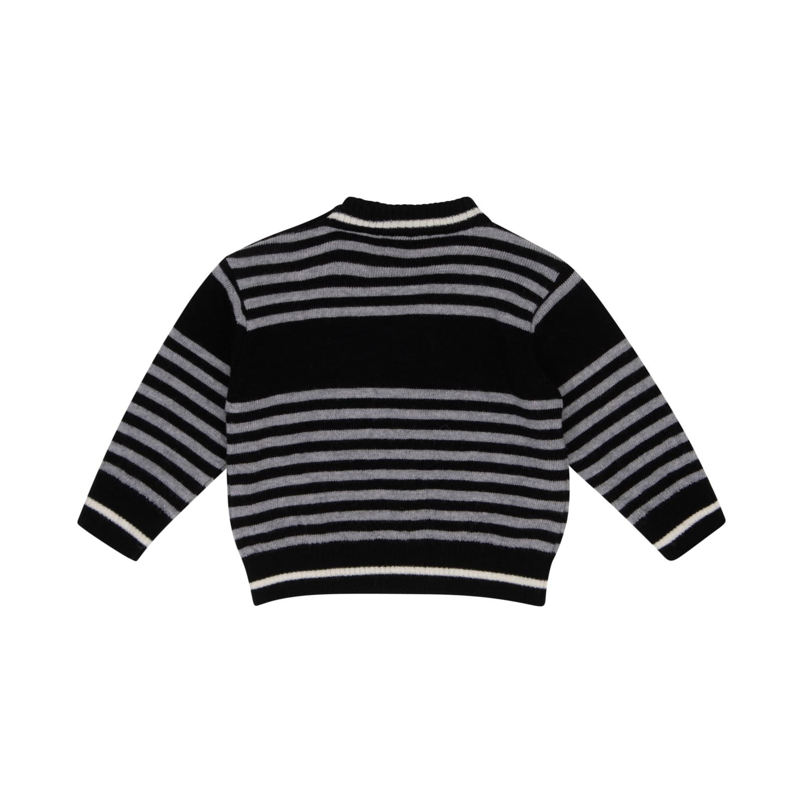 Shop Balmain Printed Sweater In Black/grey