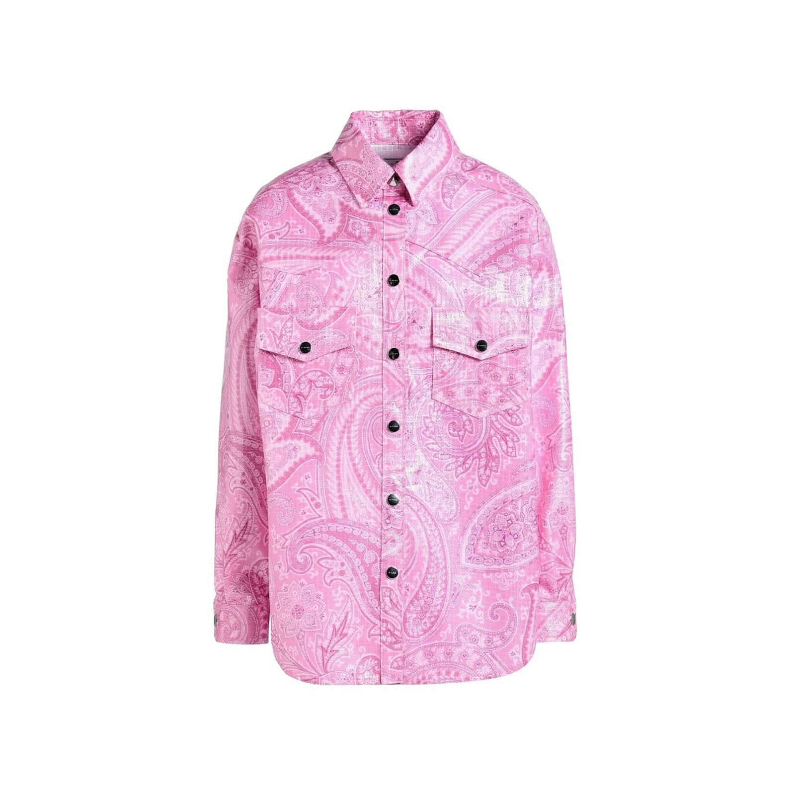 Shop Etro Nylon Printed Shirt In Pink