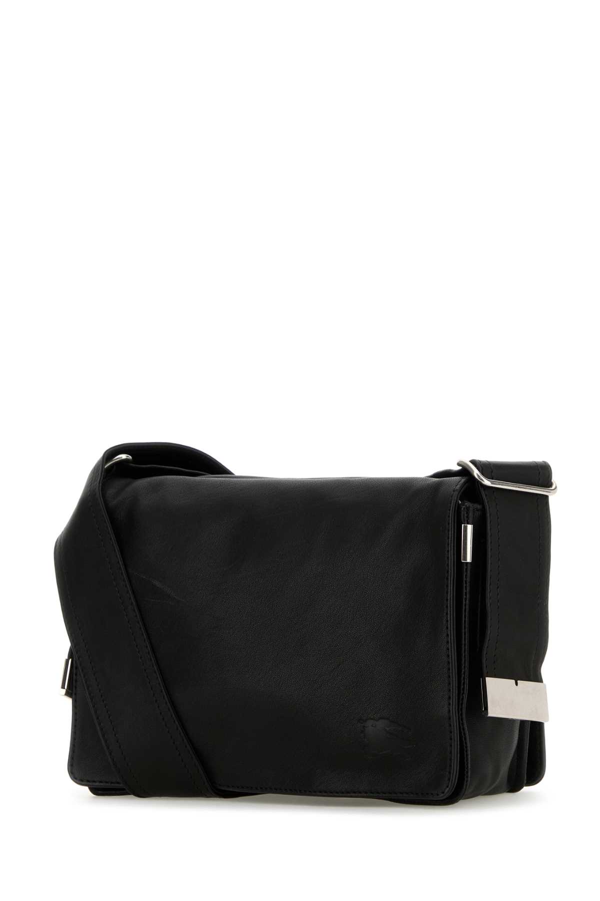 Shop Burberry Black Leather Trench Crossbody Bag