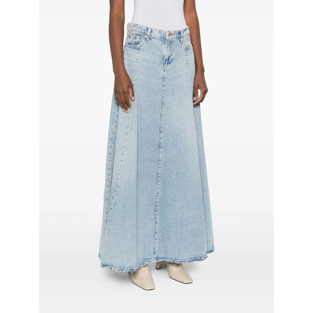7 For All Mankind High-waisted Denim Maxi Skirt In Blue