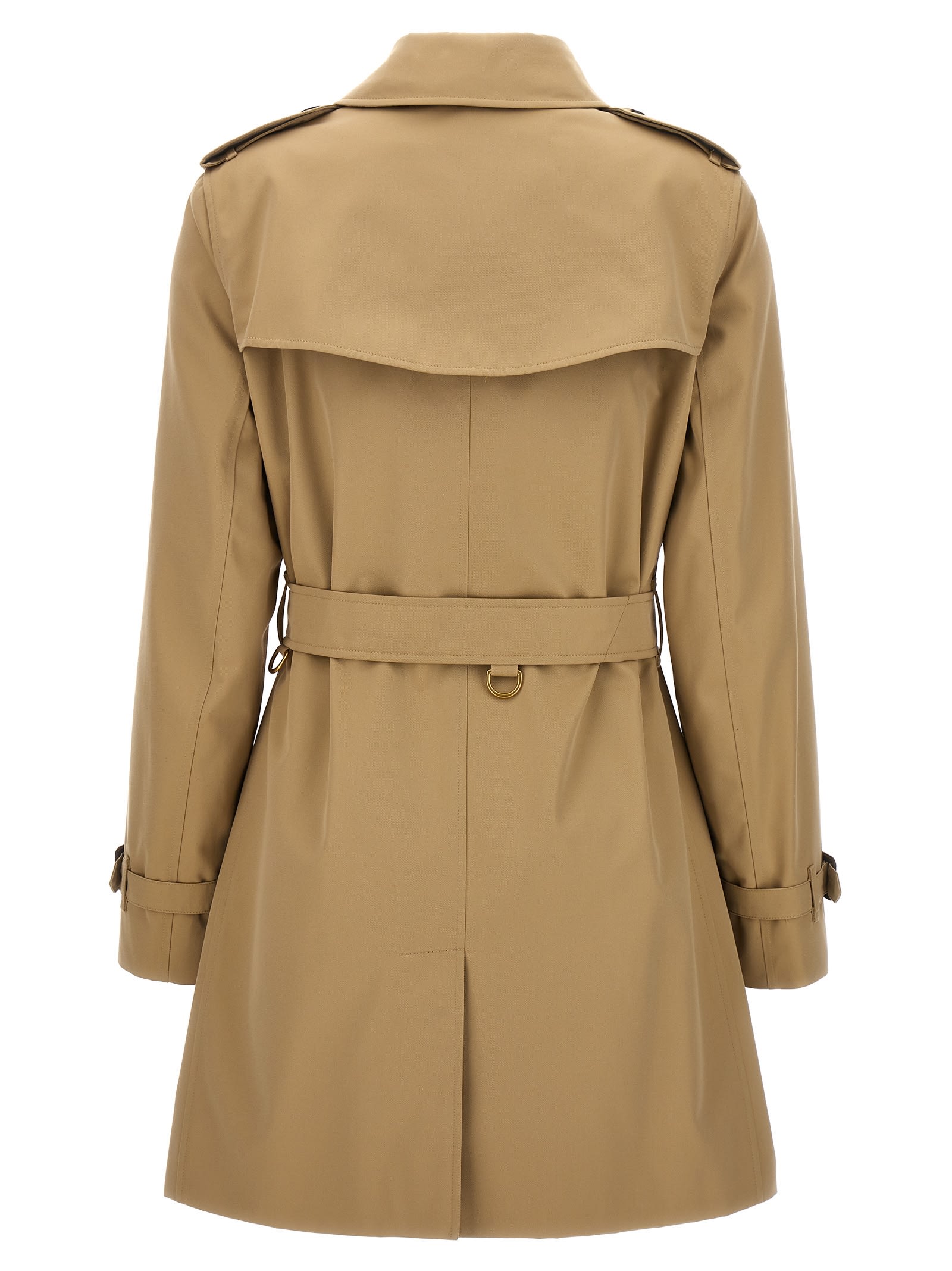 Shop Burberry Kensington Short Trench Coat In Beige