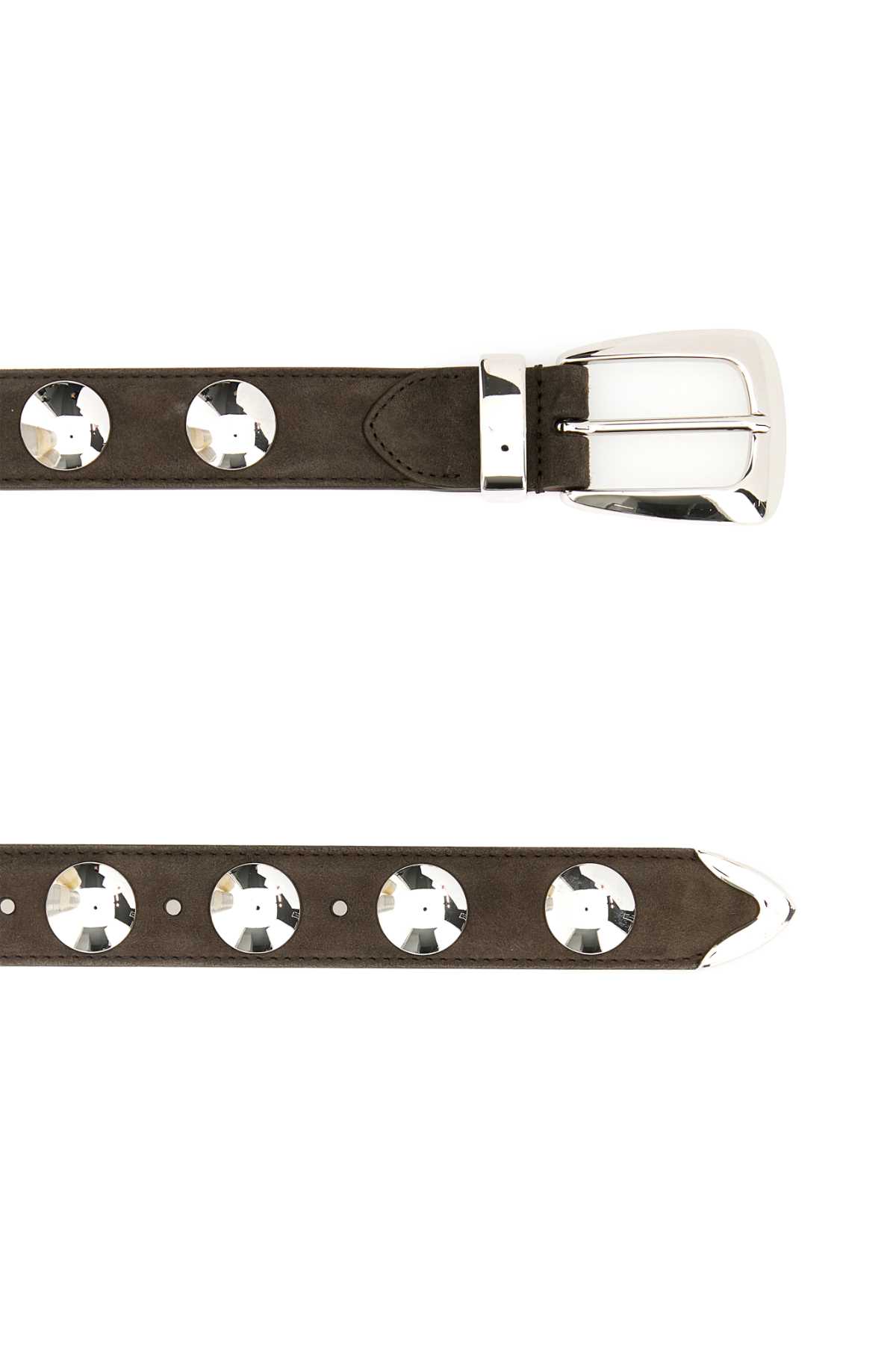 Khaite Mud Suede Benny Belt In Brown