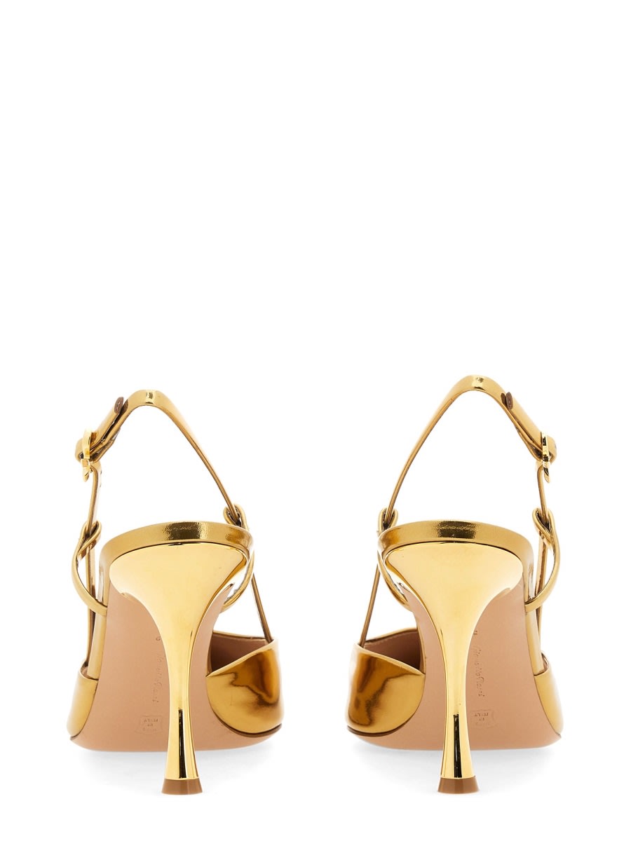 Gianvito Rossi Jaipur Metallic Leather Slingback Pumps In Gold