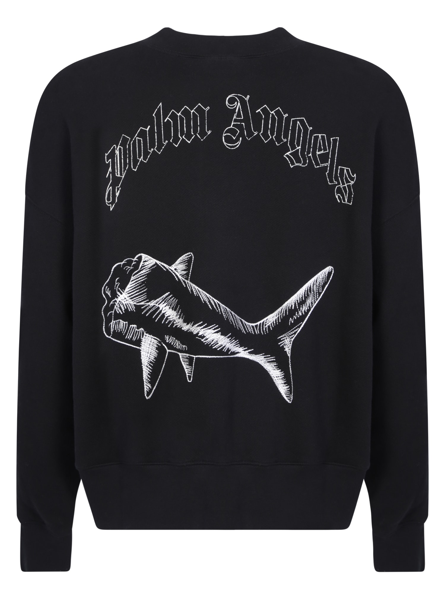 Shop Palm Angels Shark Print T-shirt In Black