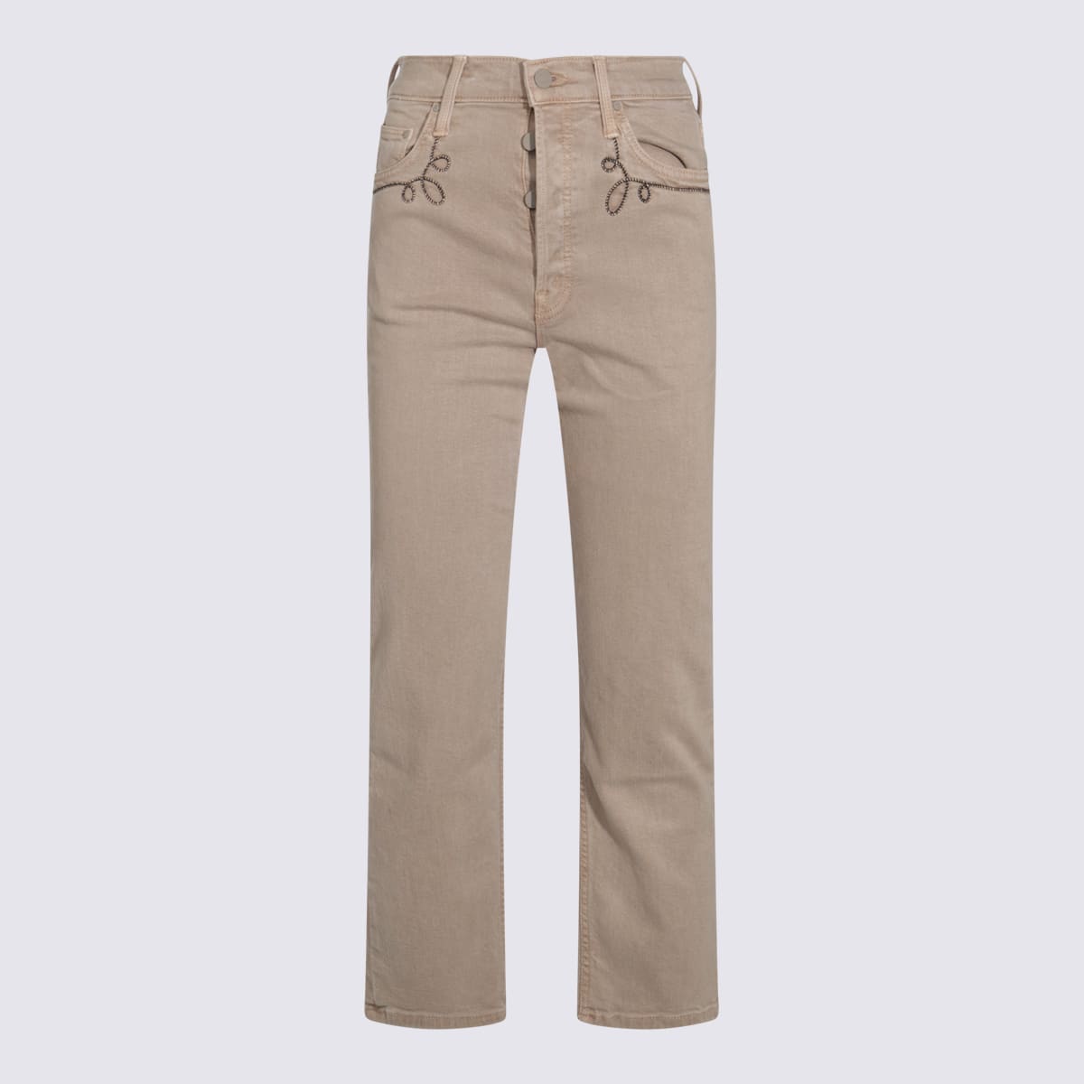 Beige Cotton Jeans