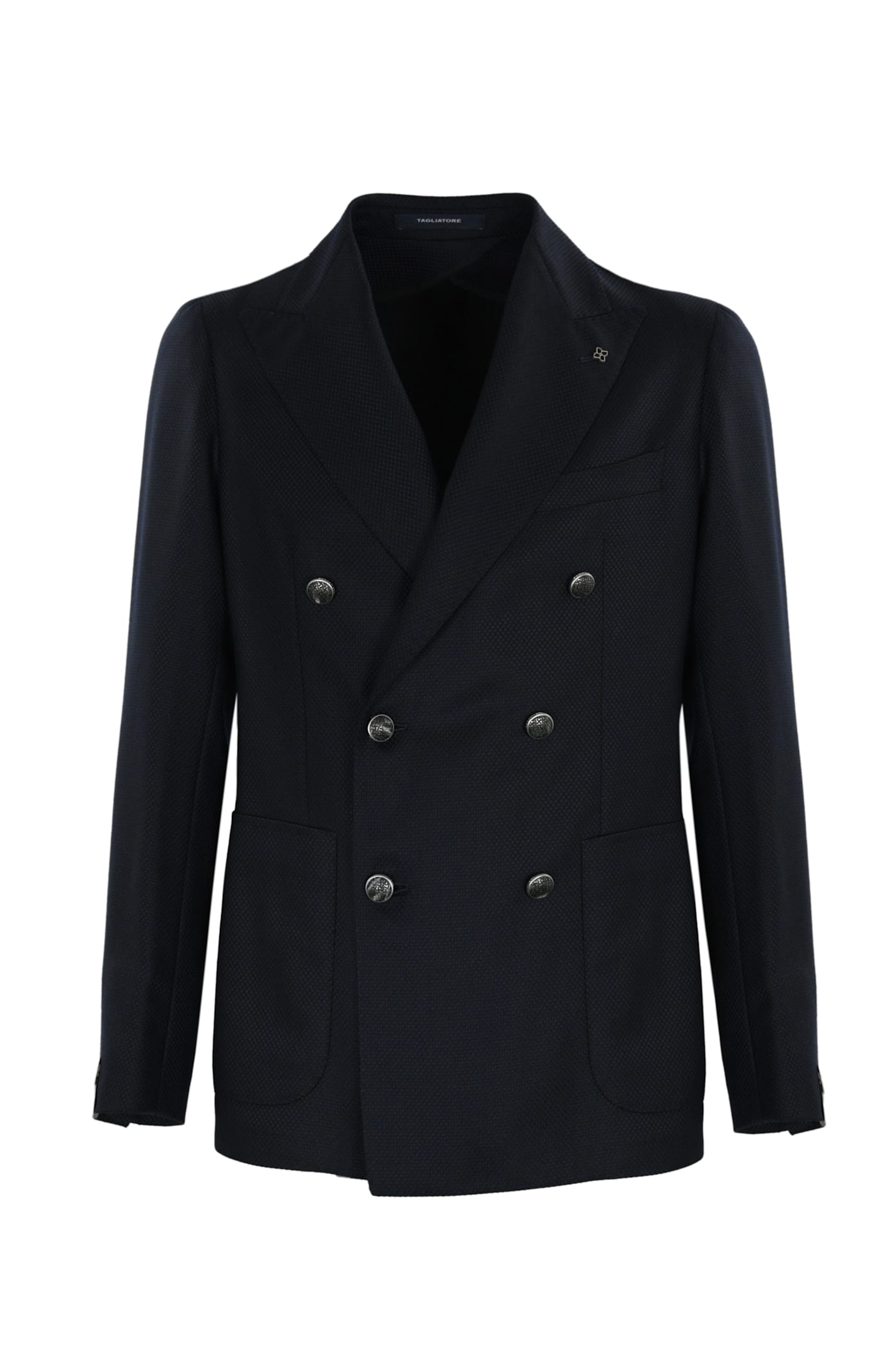 Tagliatore Blue Wool And Cashmere Jacket