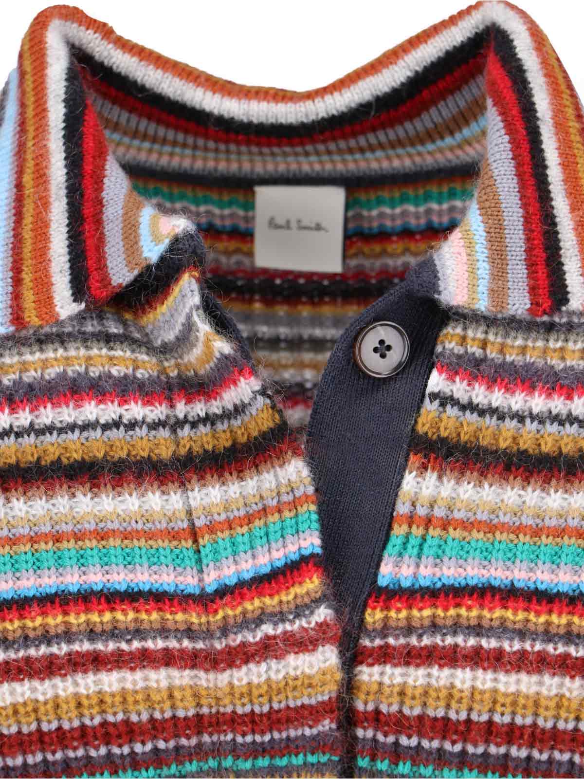 Shop Paul Smith Belt Detail Sweater In Multicolor