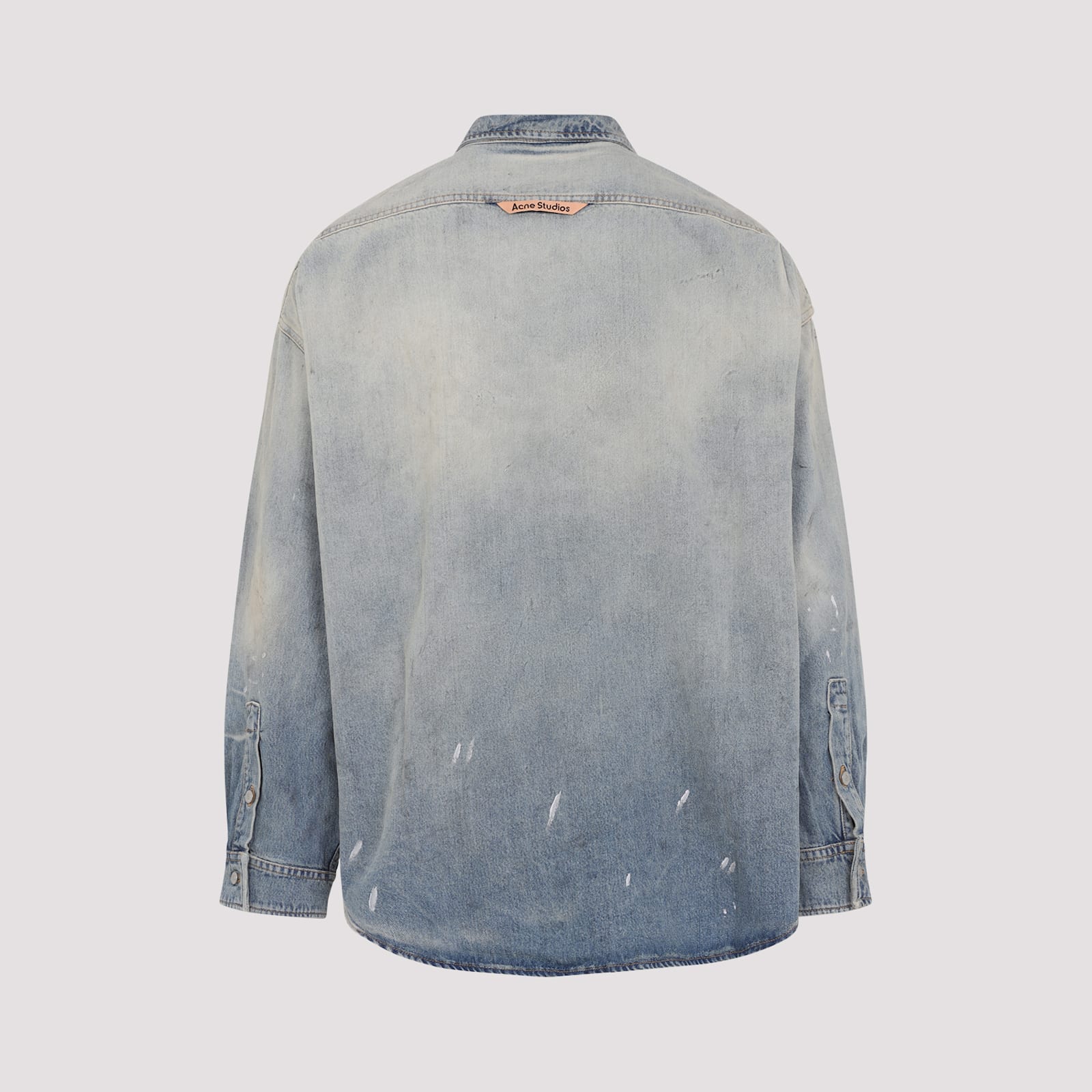 Acne Studios Distressed Denim Shirt In Blue