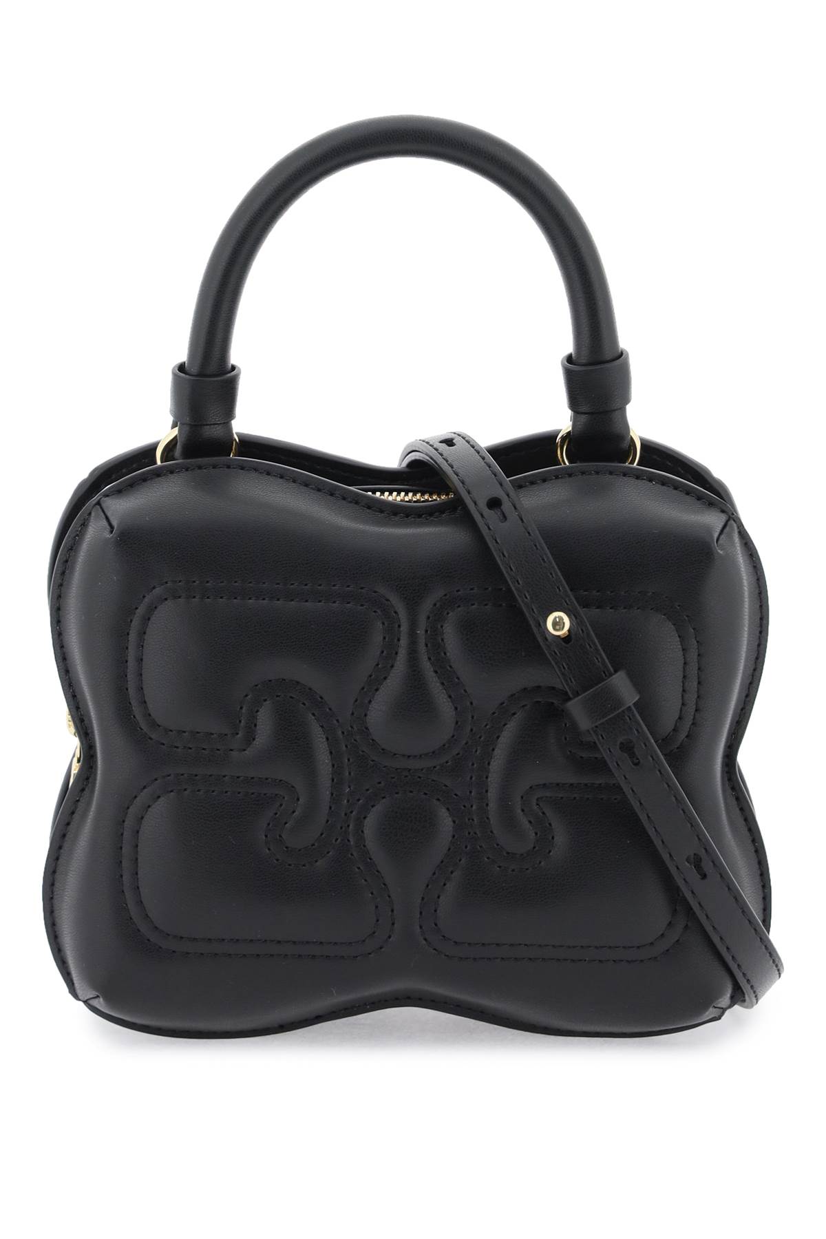 Shop Ganni Butterfly Handbag In Black (black)