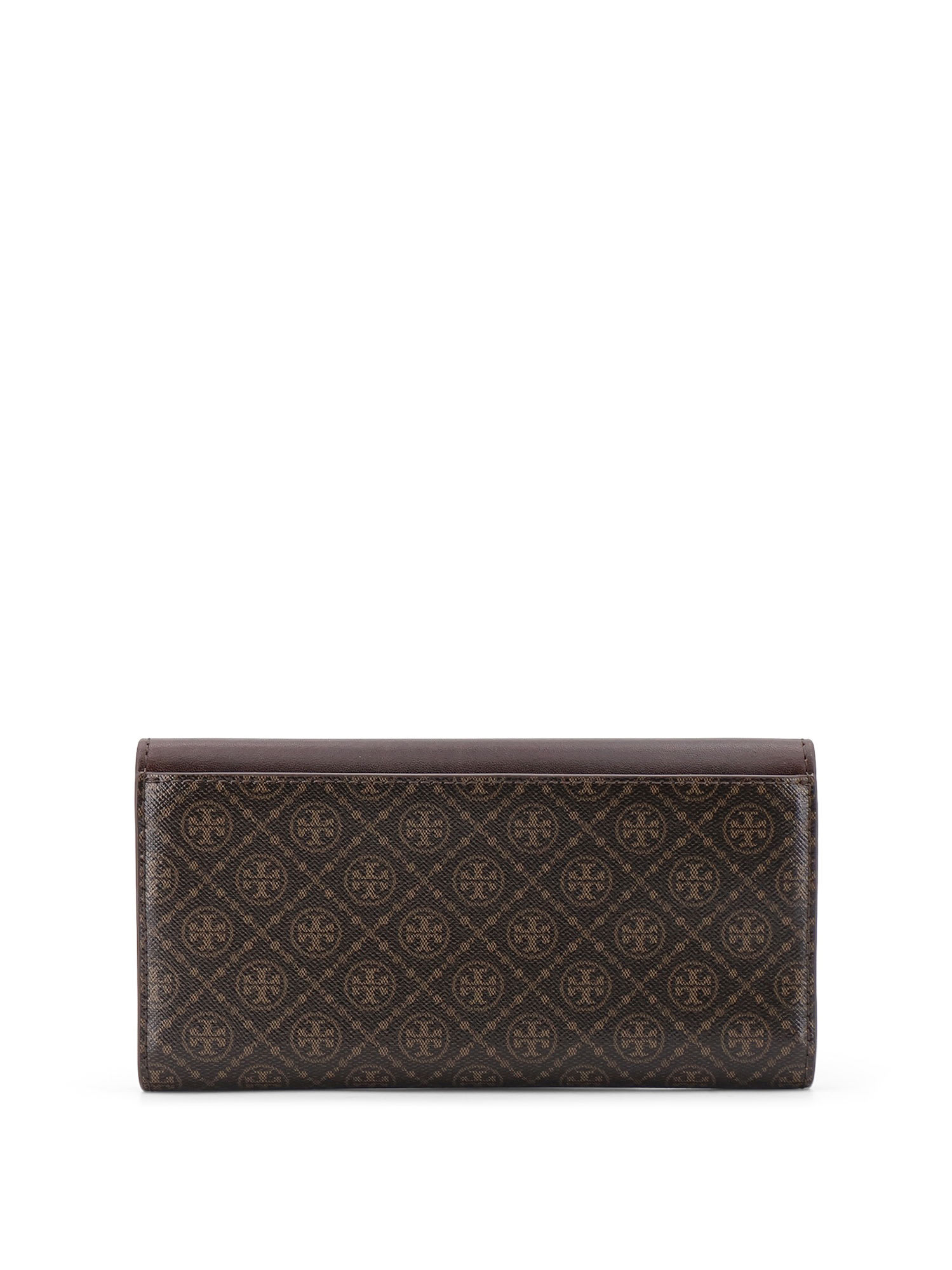 Tory Burch T-monogram Coated Canvas Wallet In Brown
