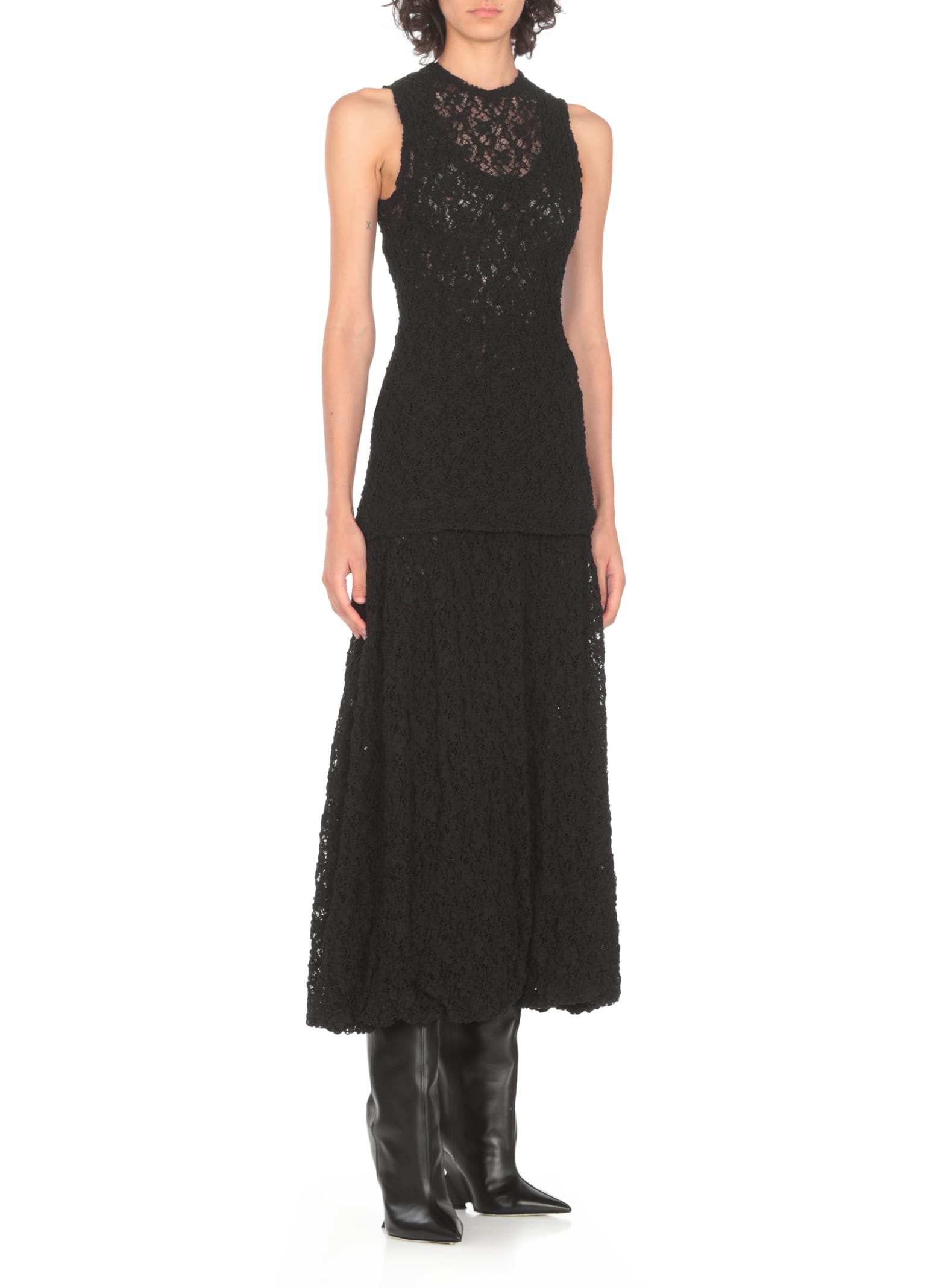 Shop Jil Sander Lace Top In Black