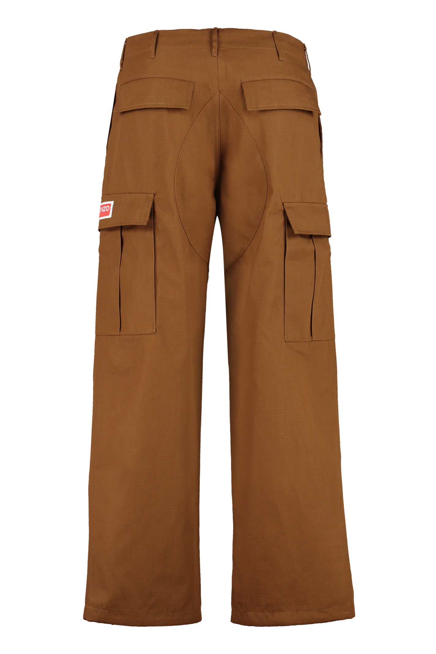 Shop Kenzo Cotton Cargo-trousers In Brown