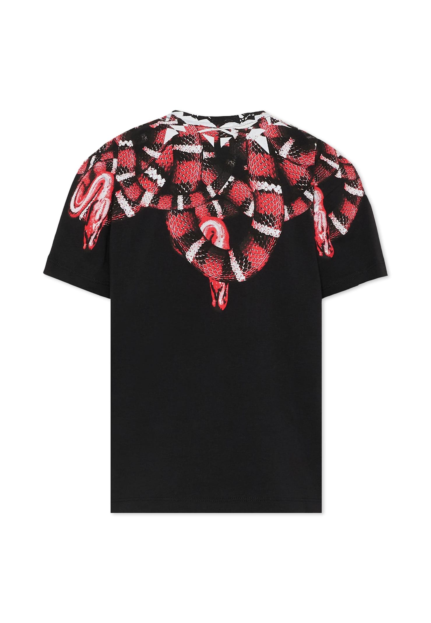 Marcelo Burlon County Of Milan Black T-shirt For Boy With Snake Print In Black