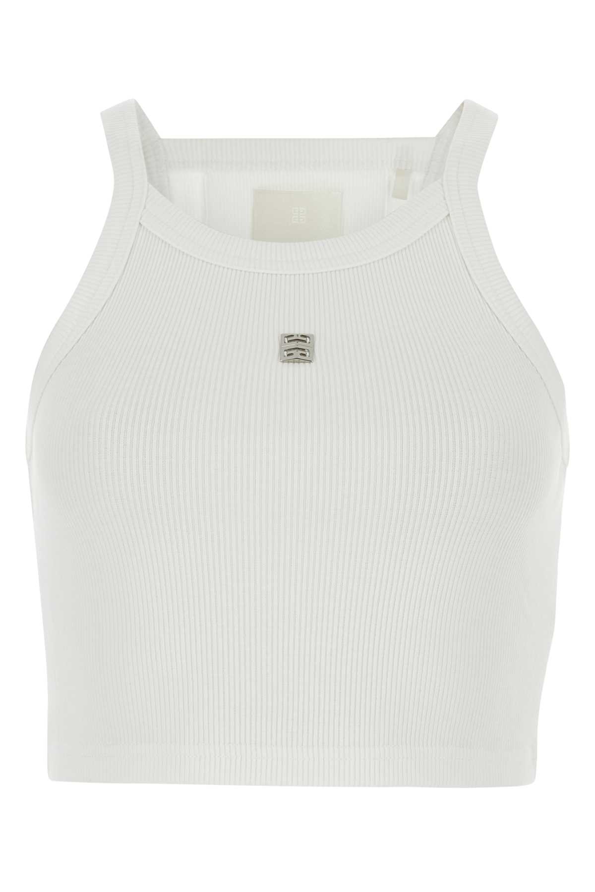 Shop Givenchy White Cotton Crop-top