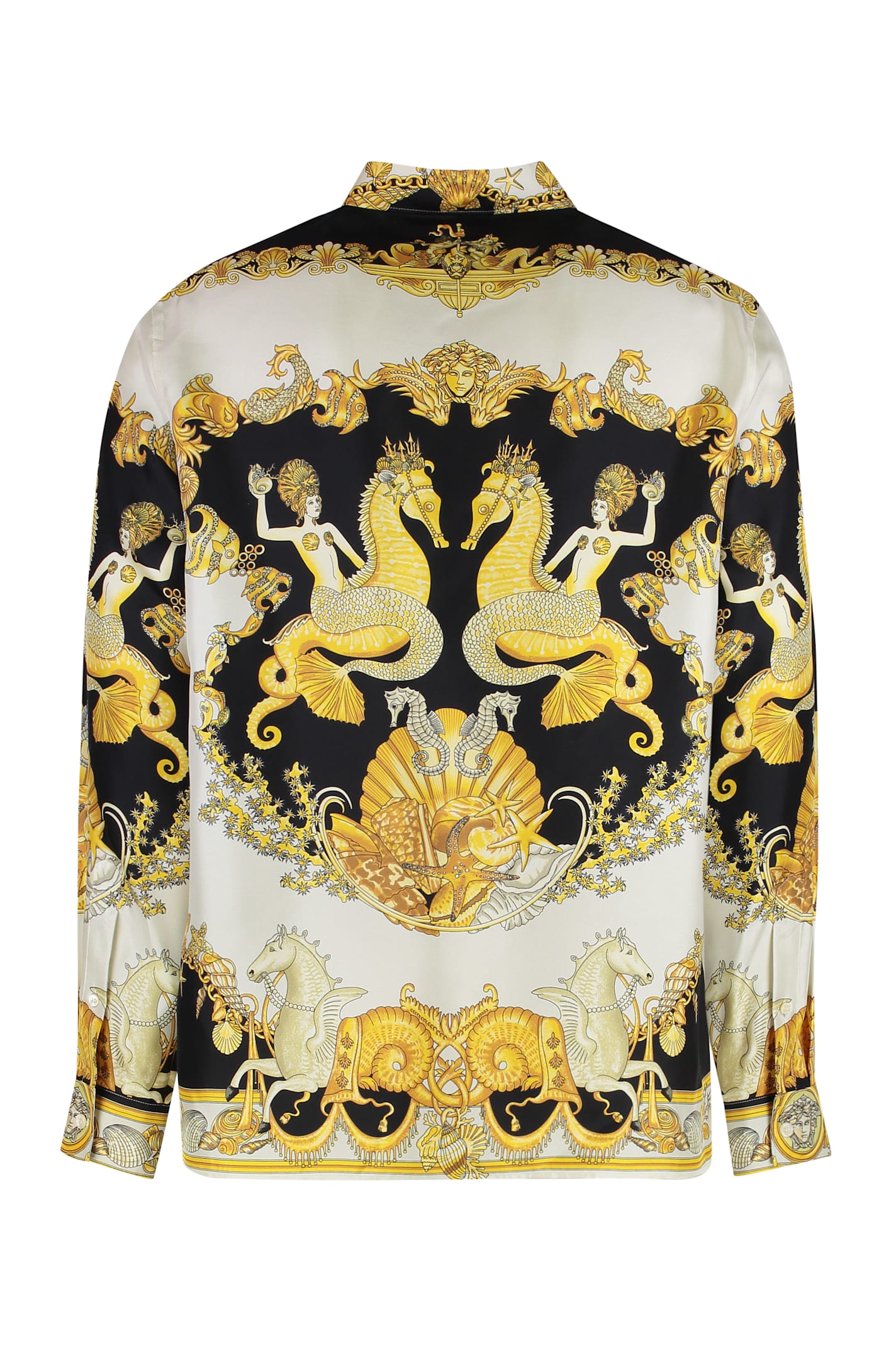 Versace Coral Theatre Shirt And Blouse Multicolor In Gold
