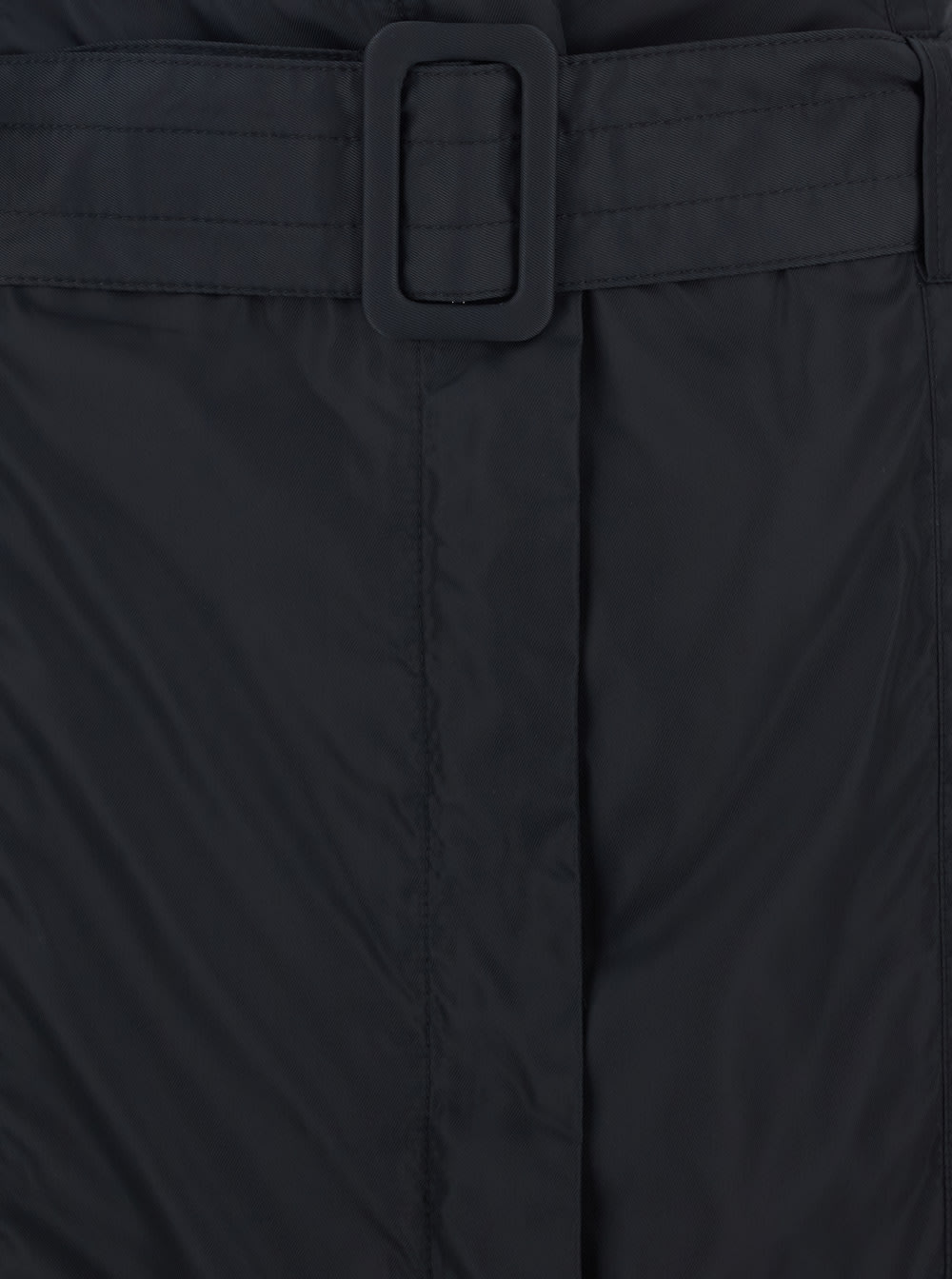 Pinko Black Pencil Skirt With Adjustable Belt With Buckle And Geometric Stitching In Tech Fabric Woman In Black