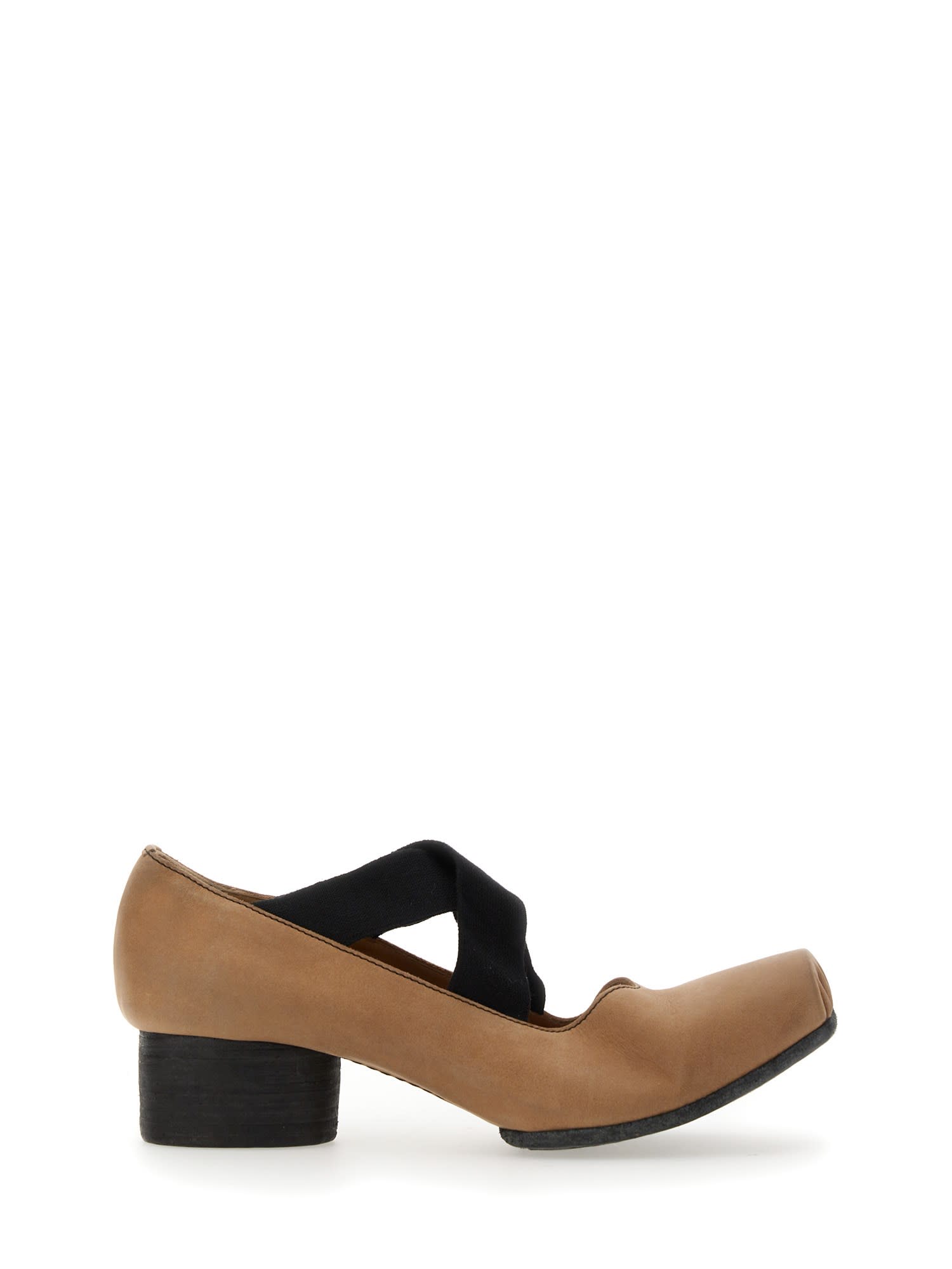 Uma Wang Leather Ballerina In Rosa