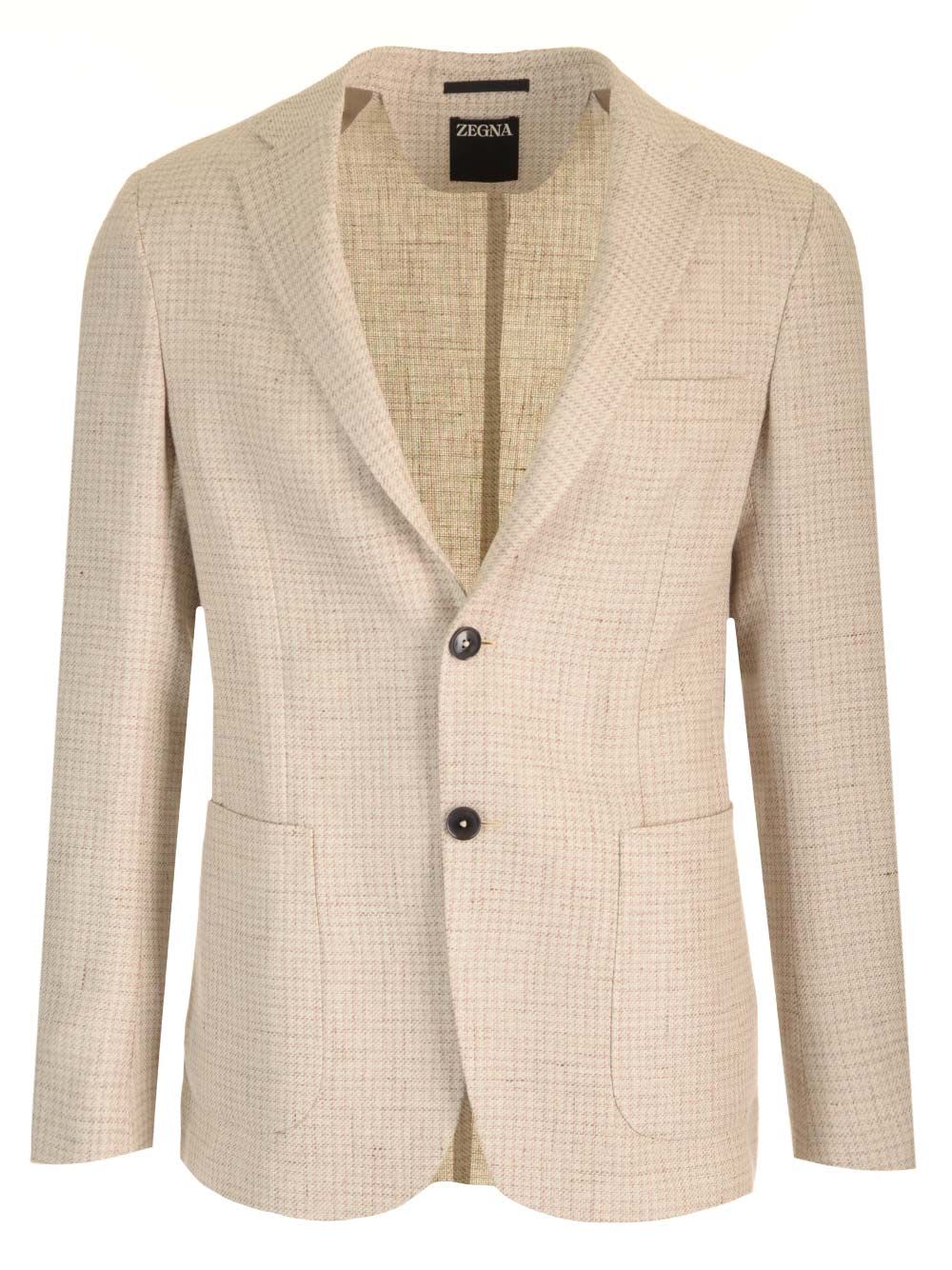 Shop Zegna Linen And Cotton Shirt Blazer In Beige