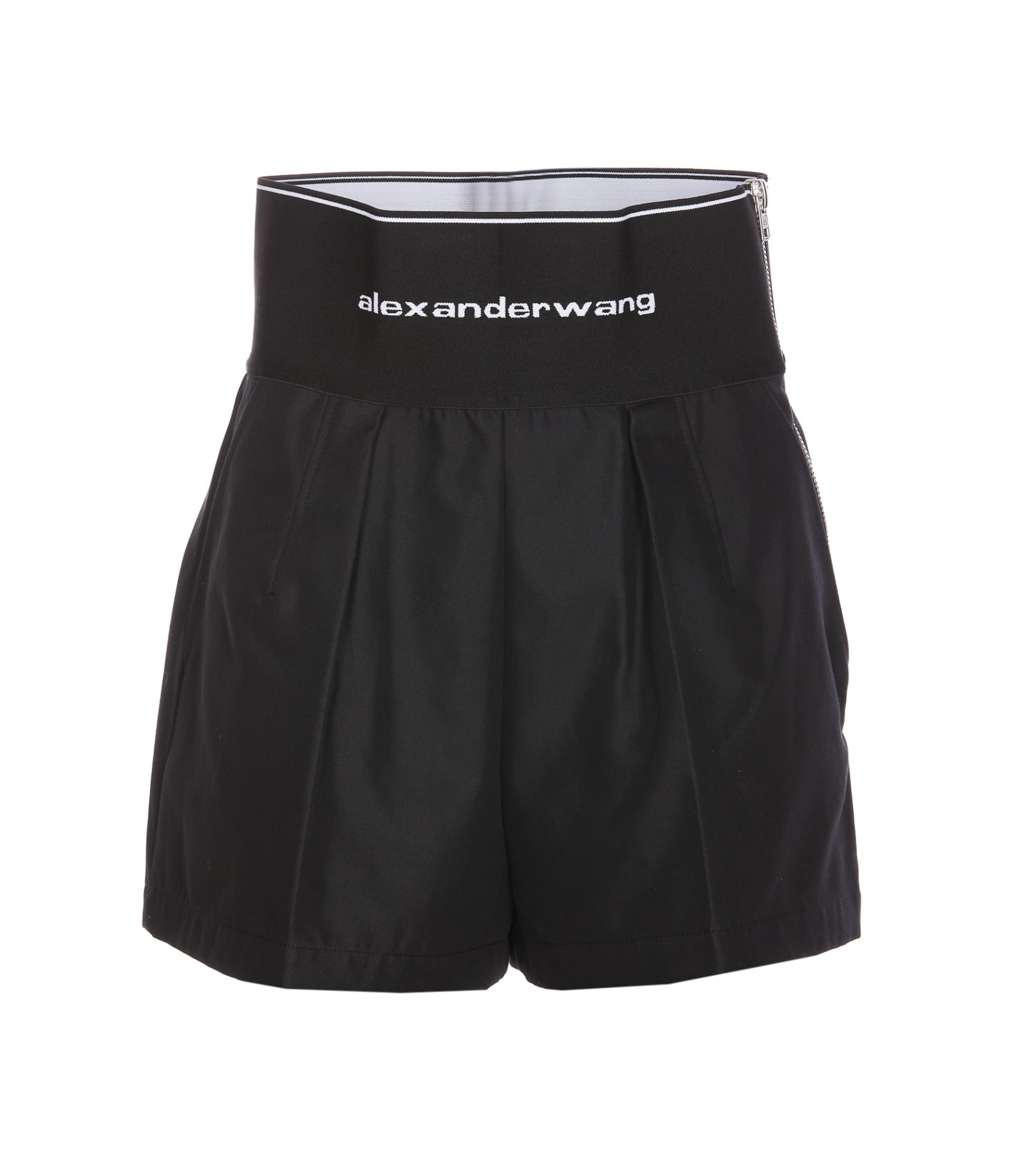 Shop Alexander Wang Safari Logo Shorts In Black