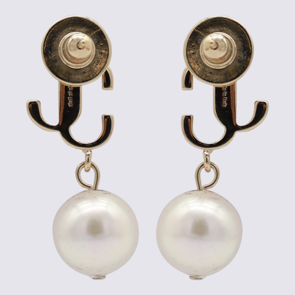 Jimmy Choo Pearl And Gold-tone Earrings In Gold