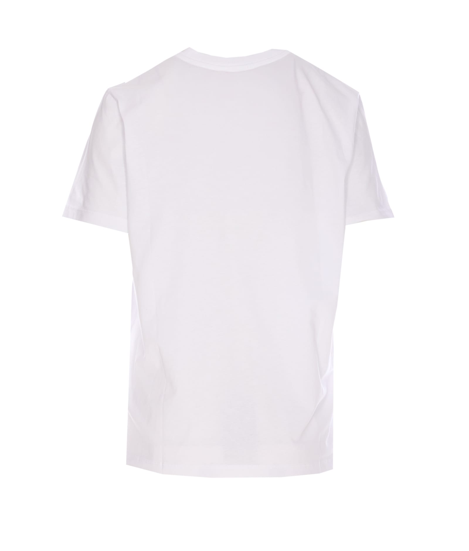 Ganni Basic Cotton Jersey Teddy Relaxed T-shirt In White