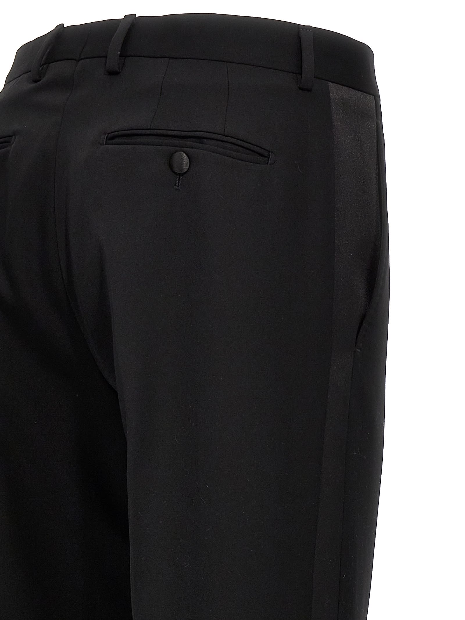 Shop Lanvin Tuxedo Pants In Black
