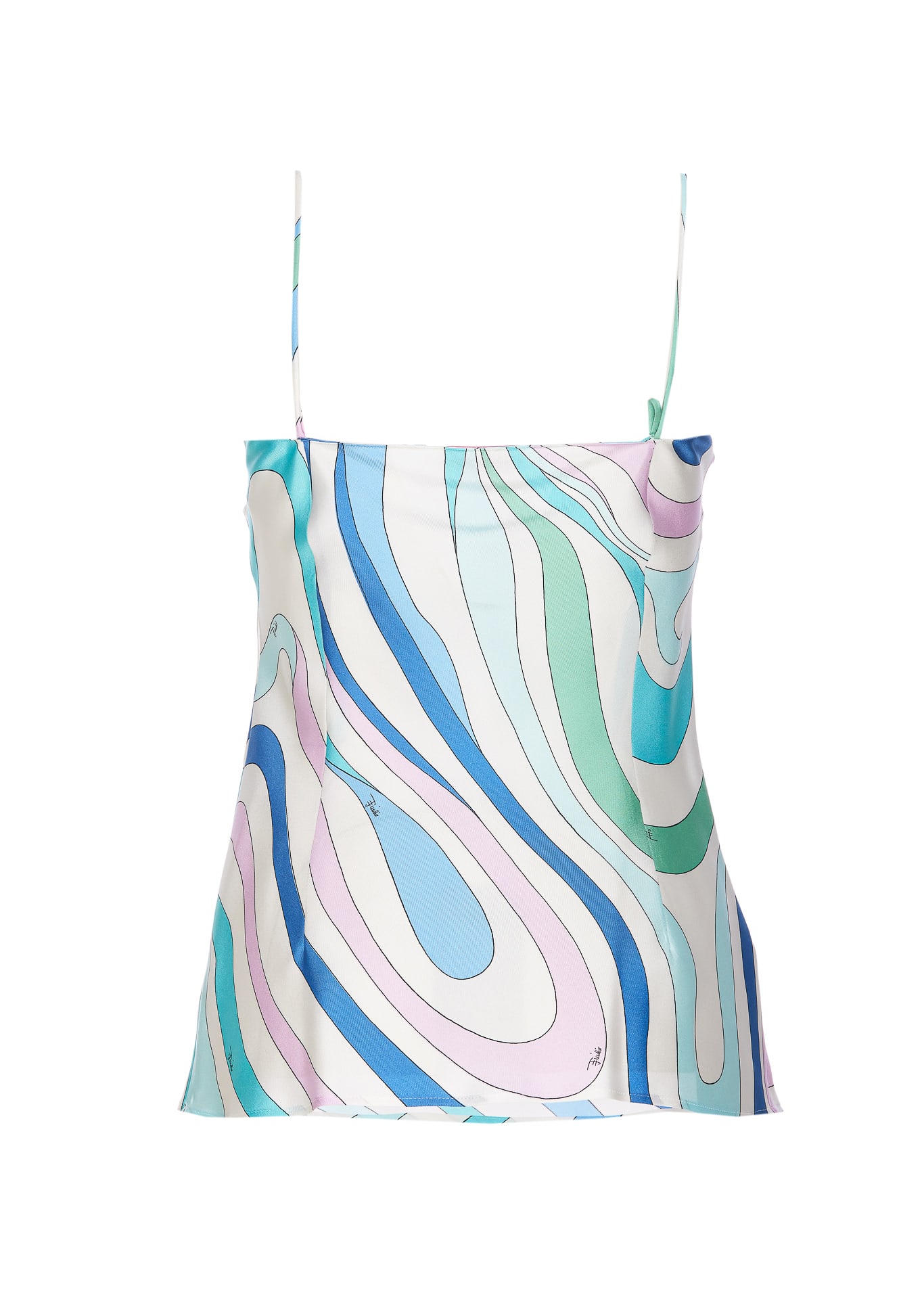 Shop Pucci Marmo Print Silk Top In Multicolour