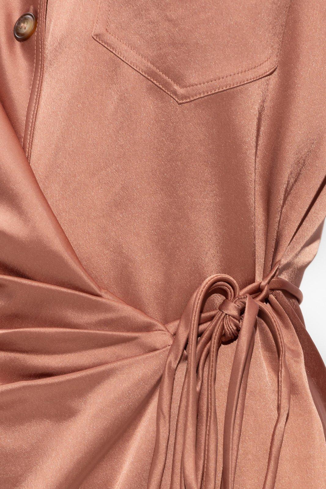 Shop Nanushka Xaviera Long-sleeved Dress In Brown Terra
