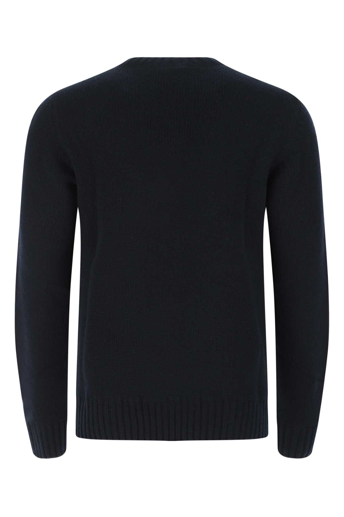 Shop Prada Midnight Blue Wool Blend Sweater In F0008