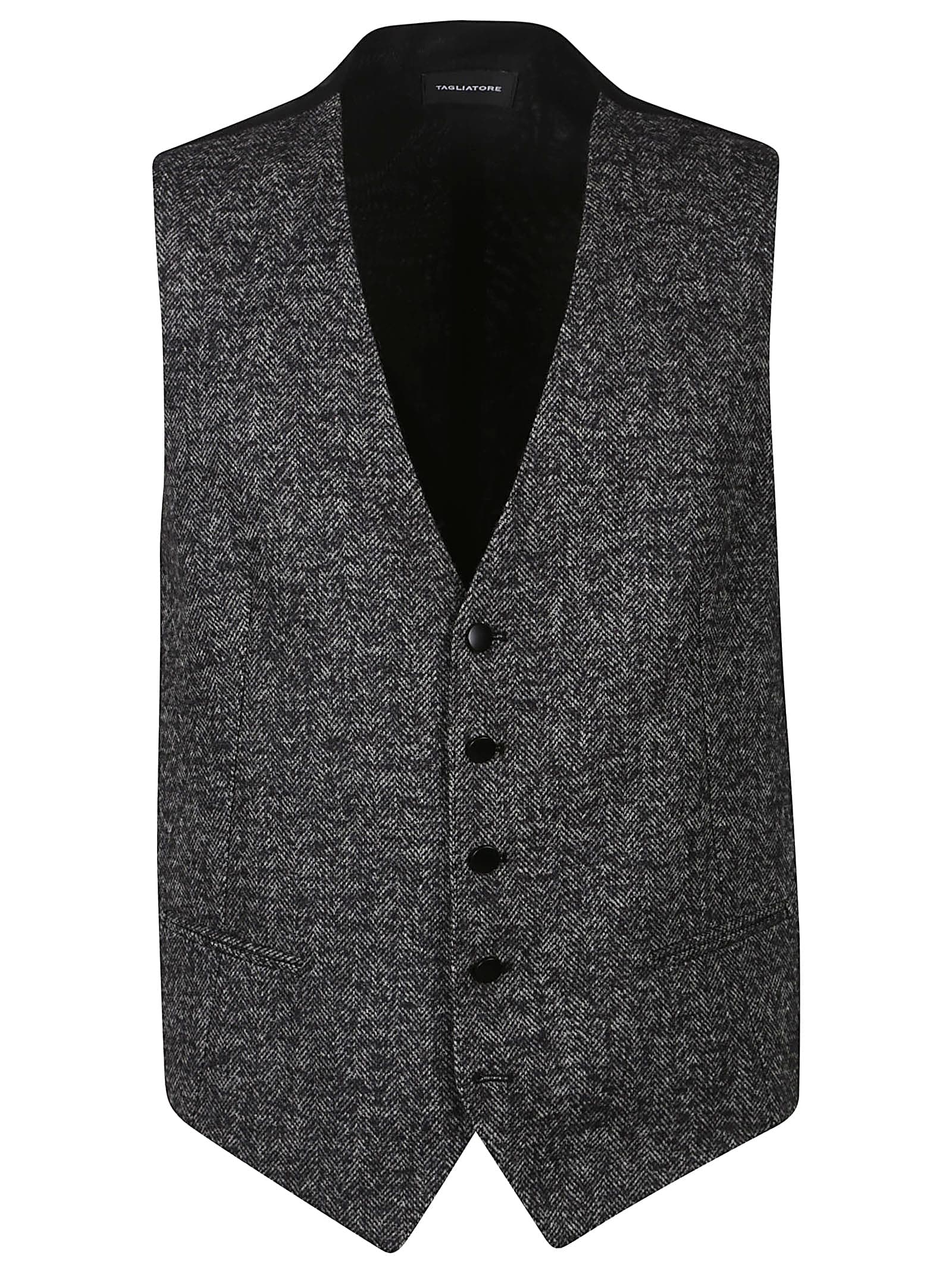 Shop Tagliatore Vest In Nero