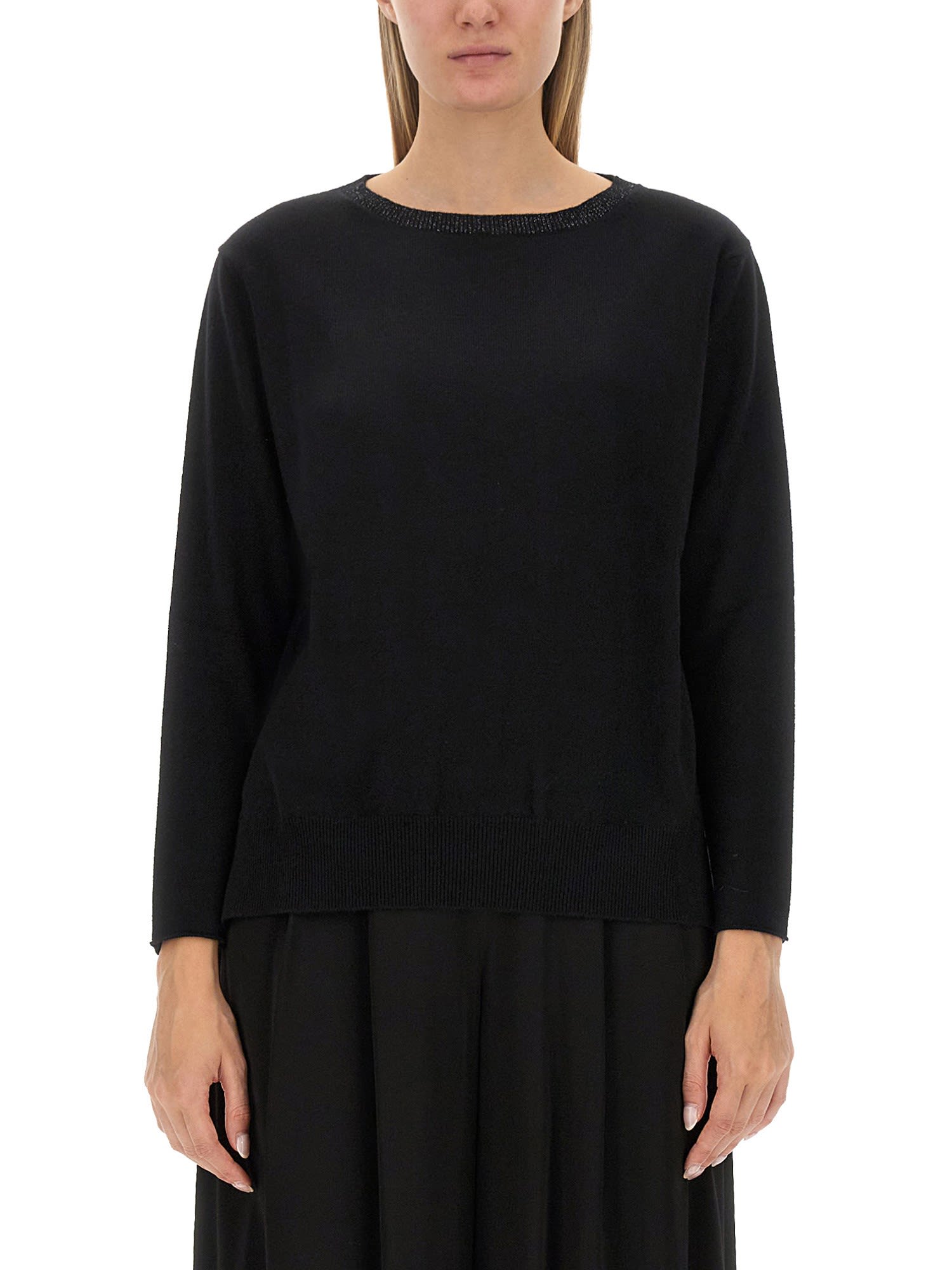 Shop Fabiana Filippi Wool Jersey. In Black
