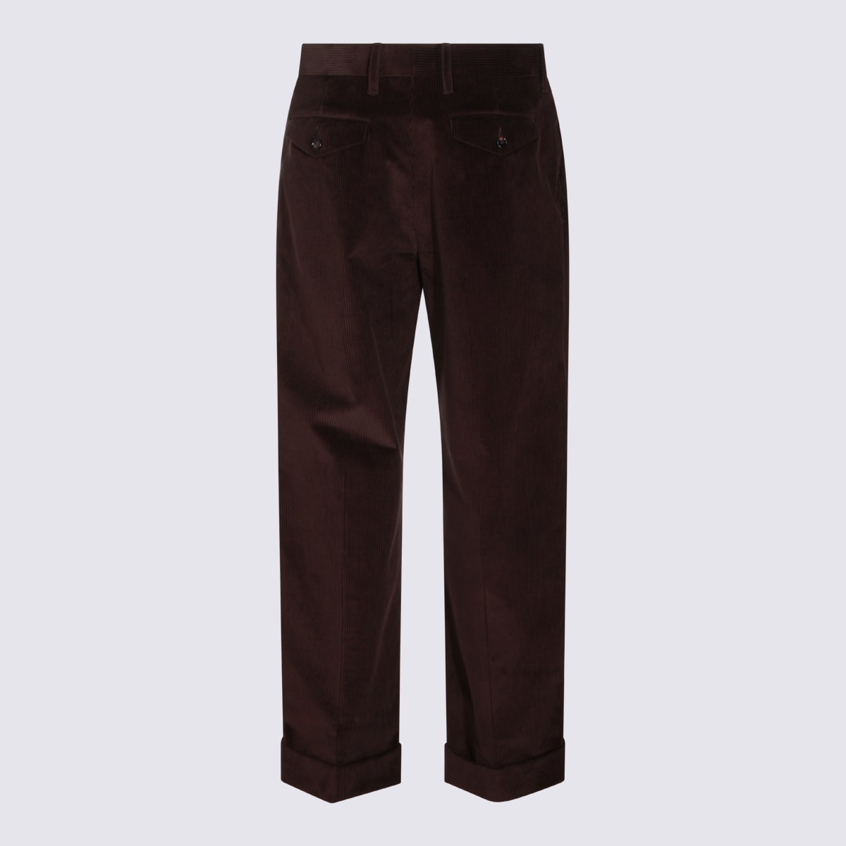 Burberry Relaxed Fit Trousers Cuffed Hem In Multi