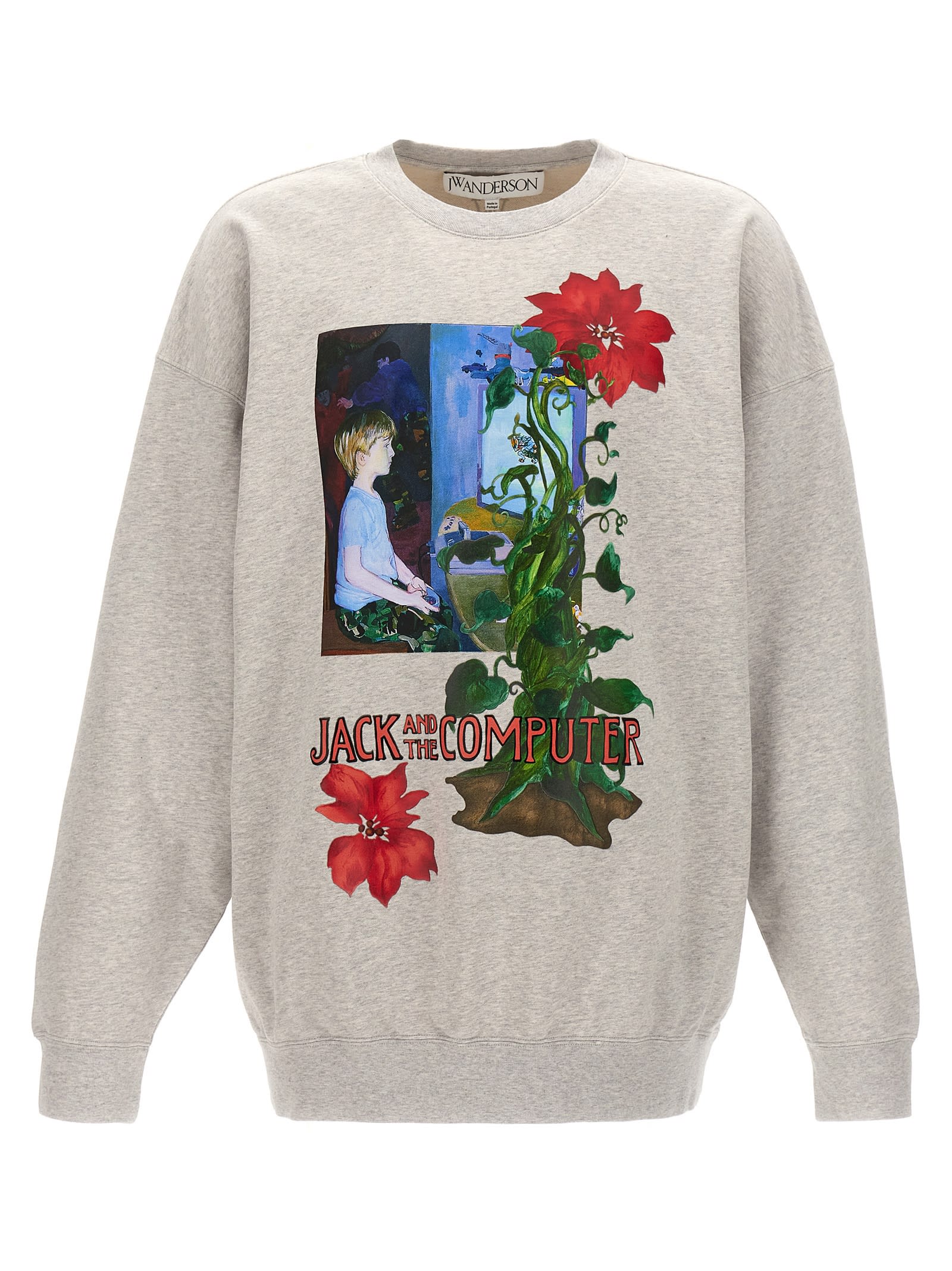 Shop Jw Anderson Jack And The Computer Sweatshirt In Gray