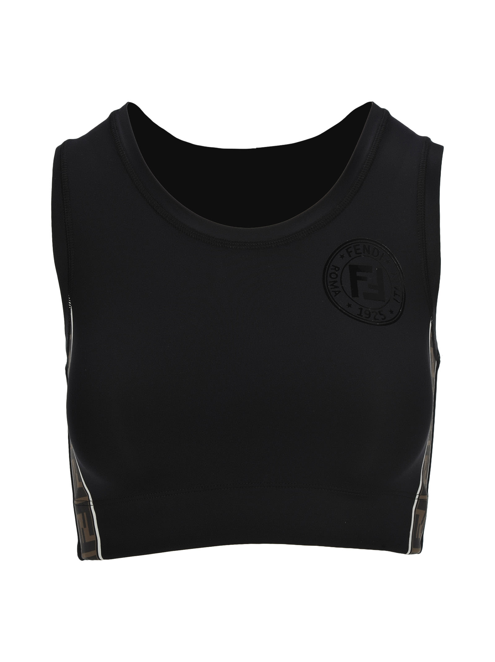 Fendi Logo Cropped Top In Black | ModeSens