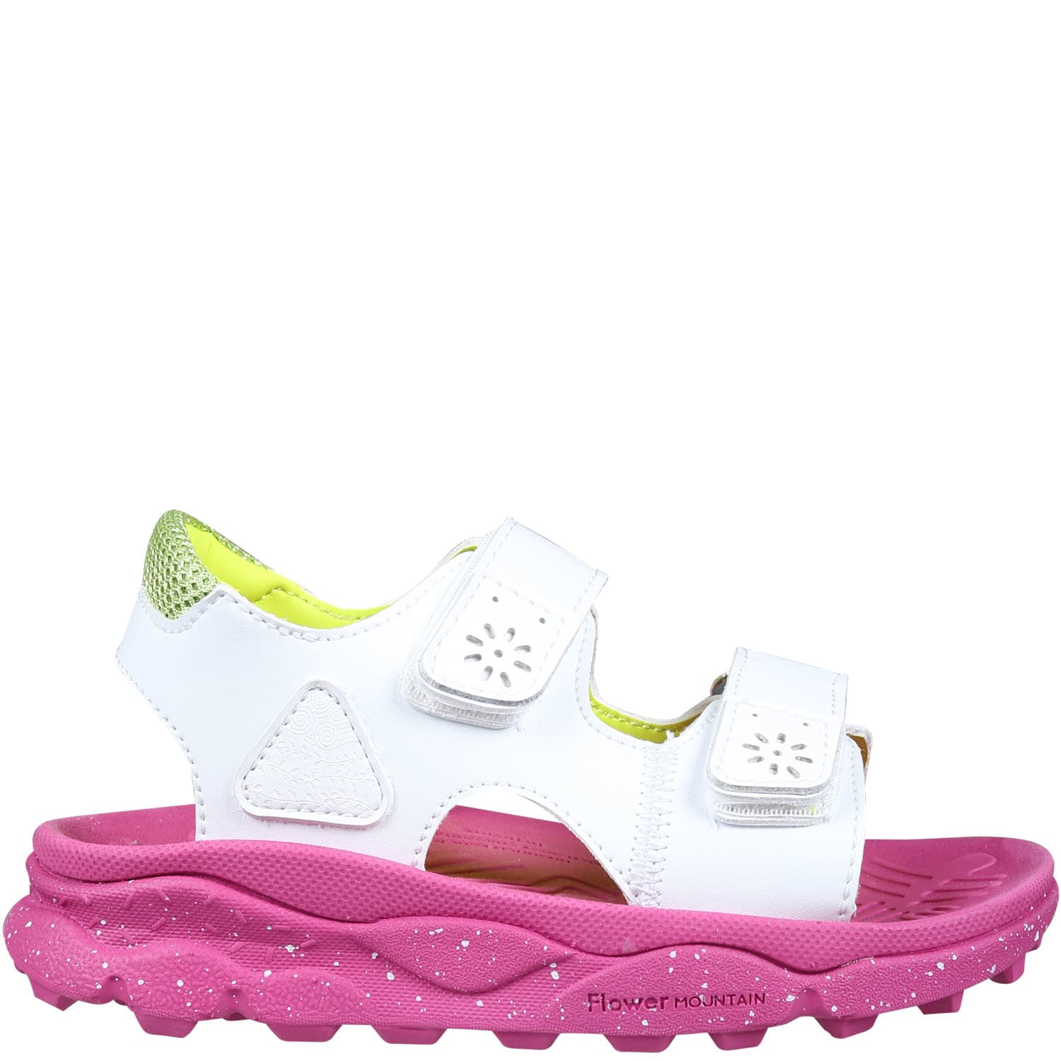 Flower Mountain Kids' White Gaho Sandals For Girl With Logo