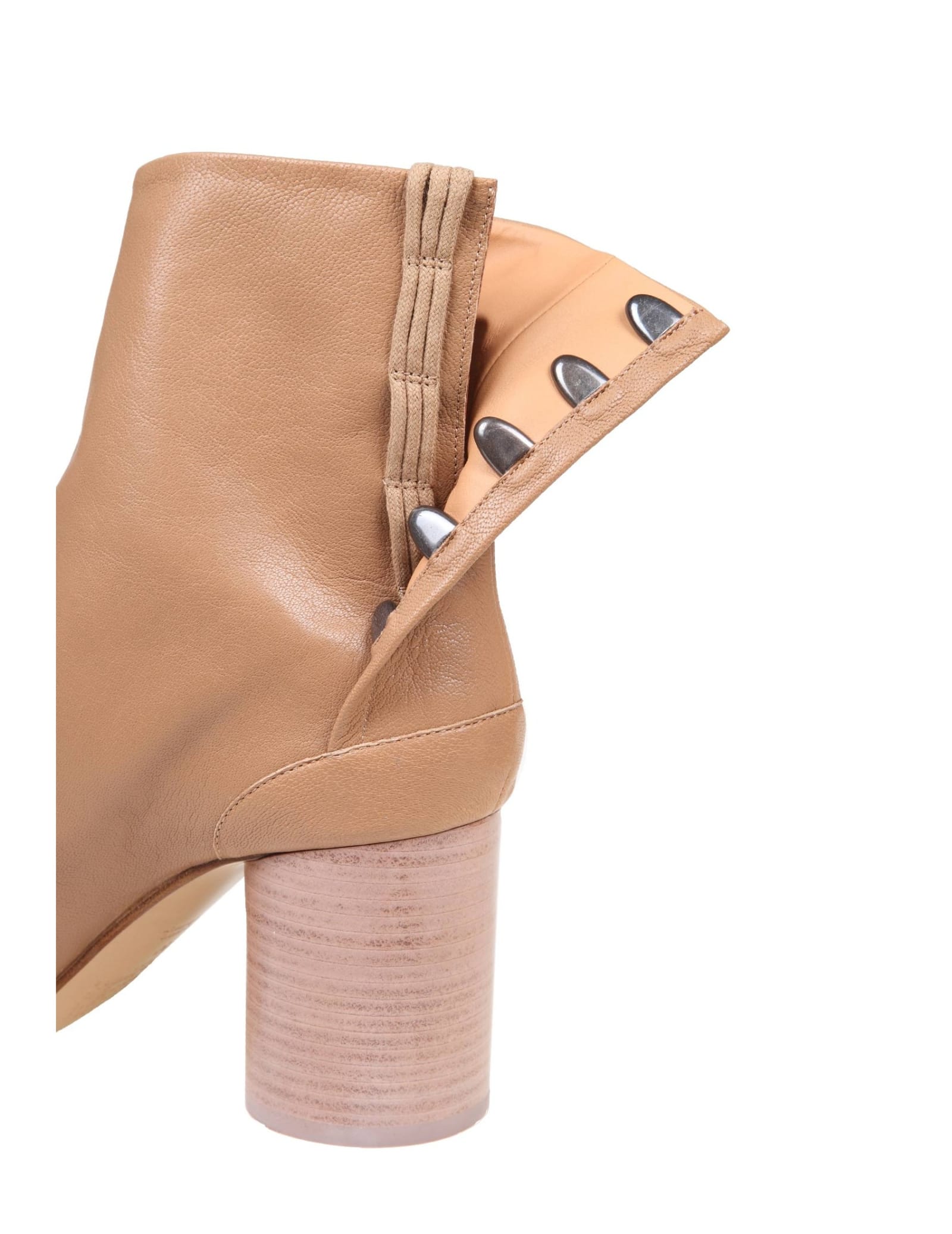 Shop Maison Margiela Tronchetto Tabi In Pelle Colore Cammello In Chic Brown