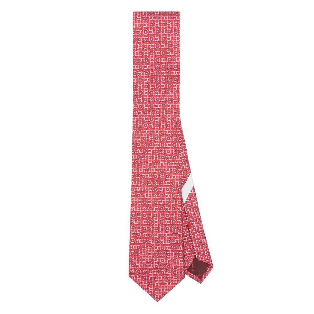 Shop Ferragamo Geometric Printed Tie In Red/blue