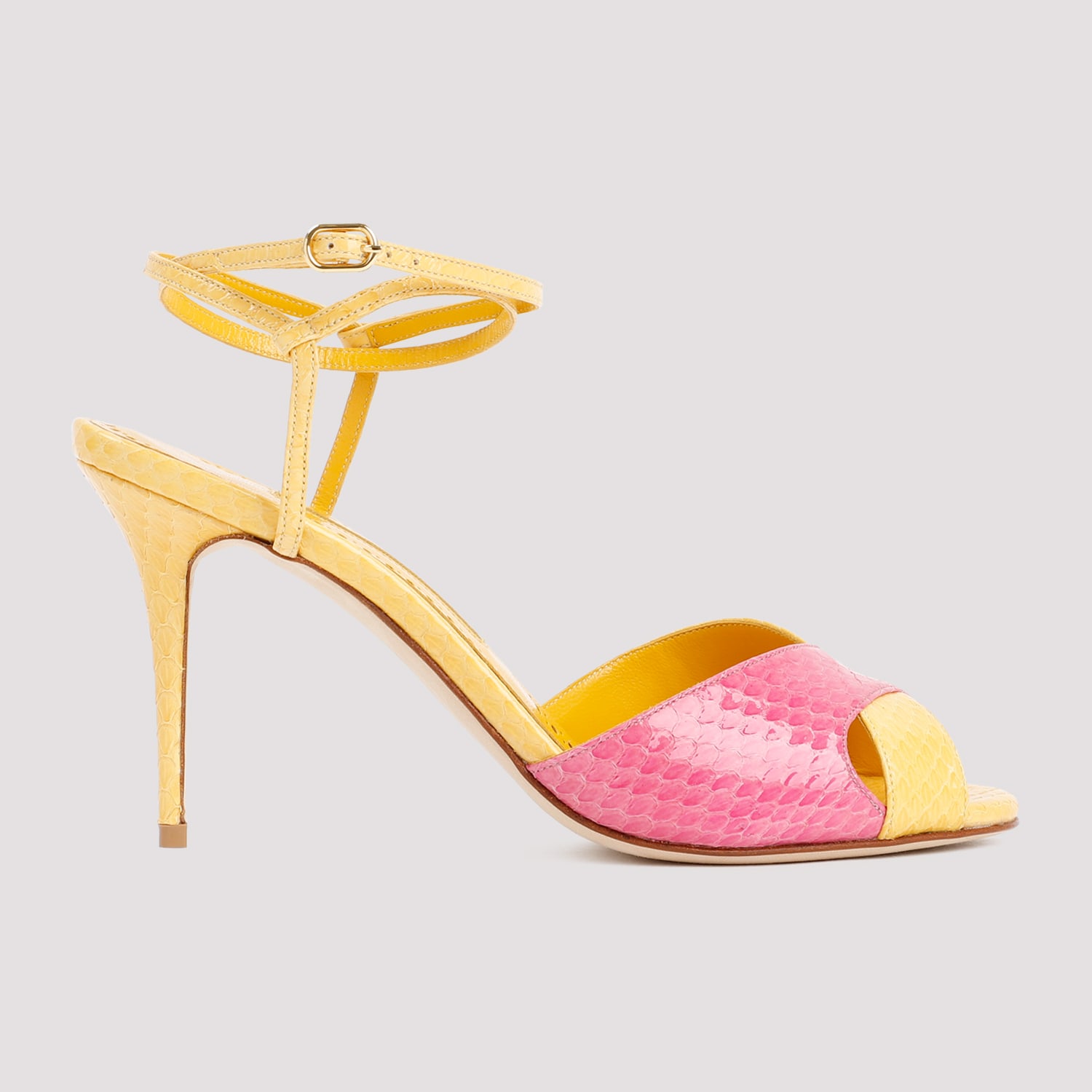 Shop Manolo Blahnik Mumbi Sandal In Yellow