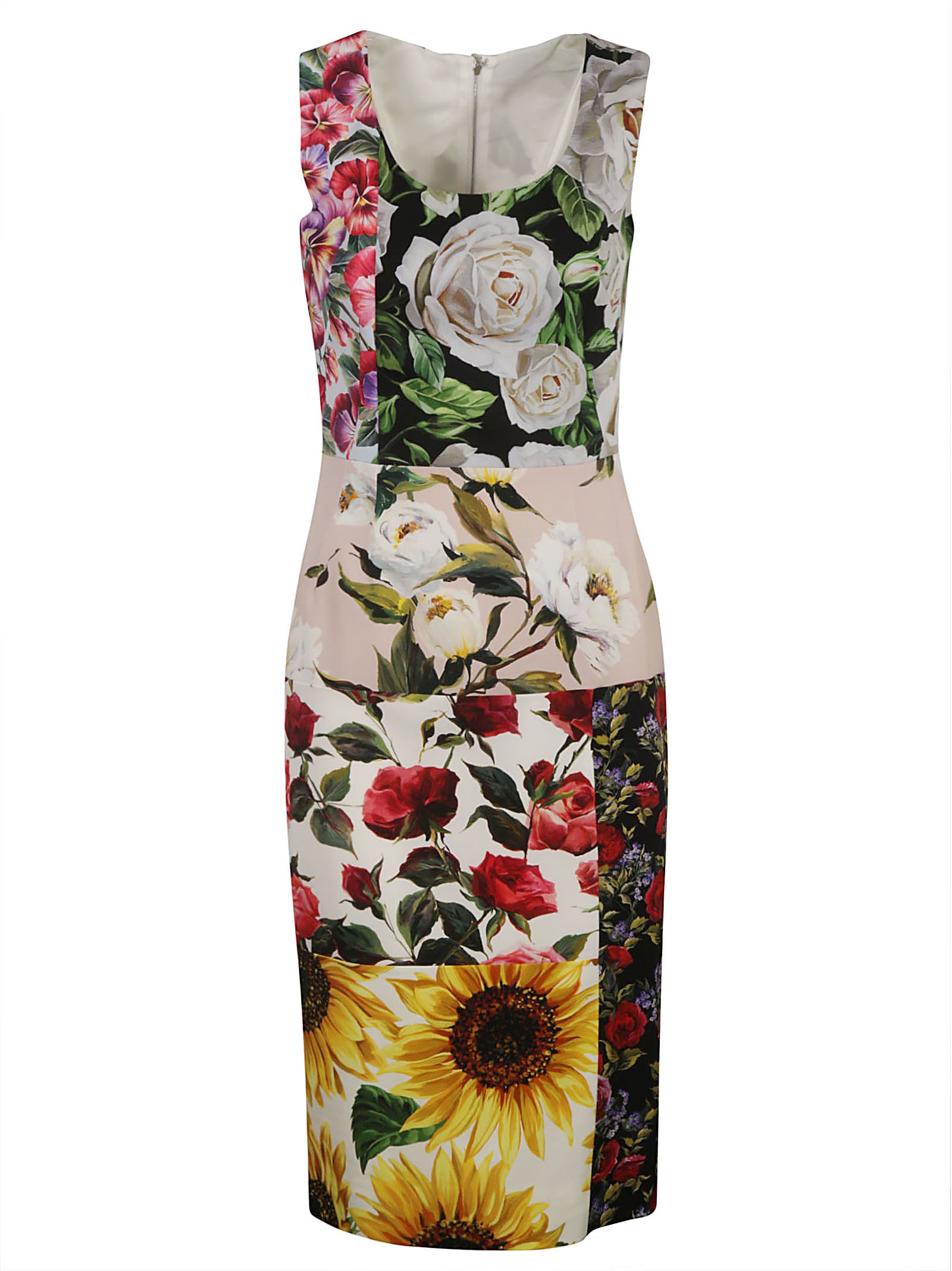 Dolce & Gabbana Sleeveless Floral Print Slim Dress