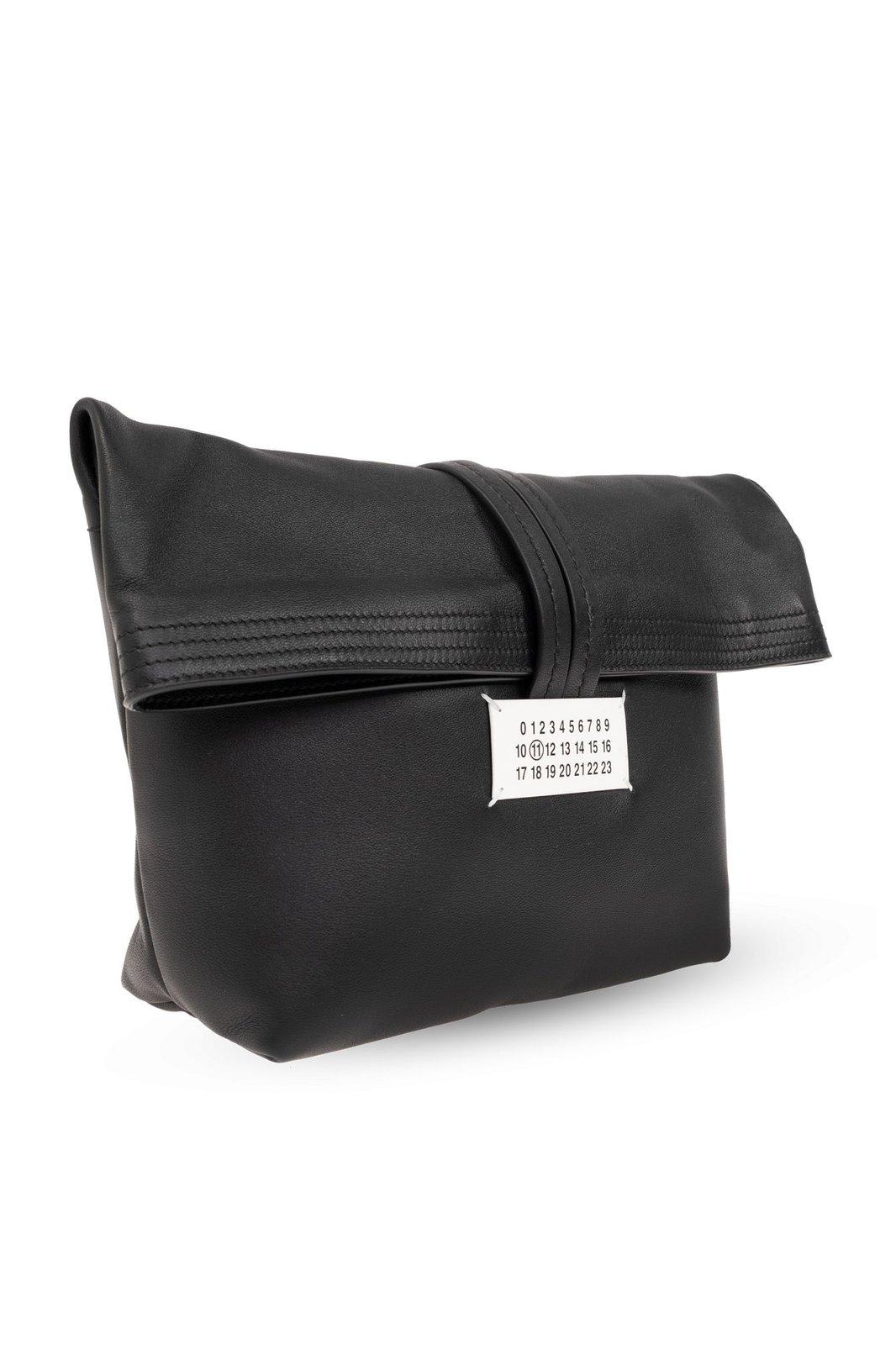 Shop Maison Margiela Roll-top Handbag In Black
