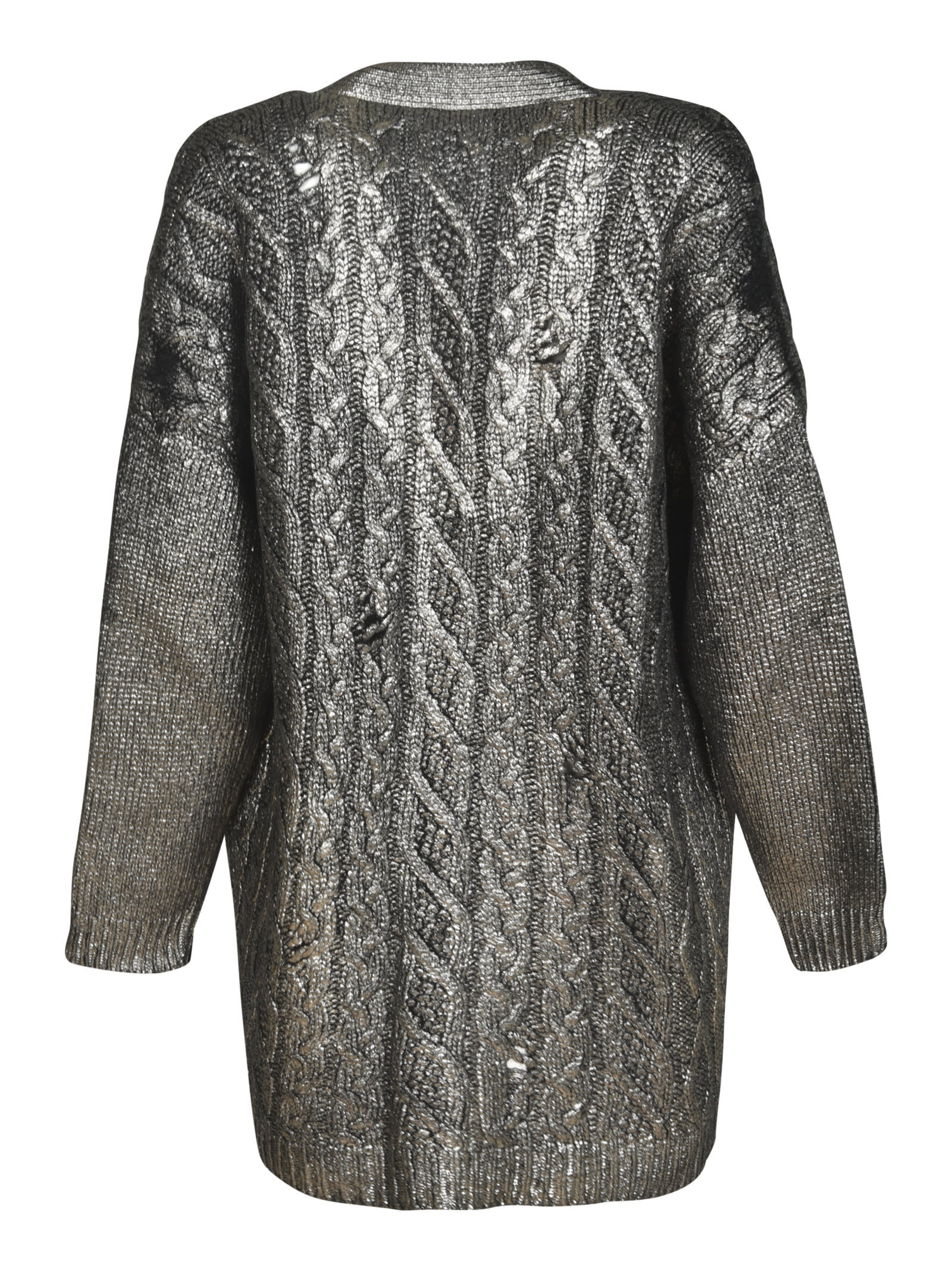 Shop Avant Toi Patterned Metallic Cardigan In Canna Fucil