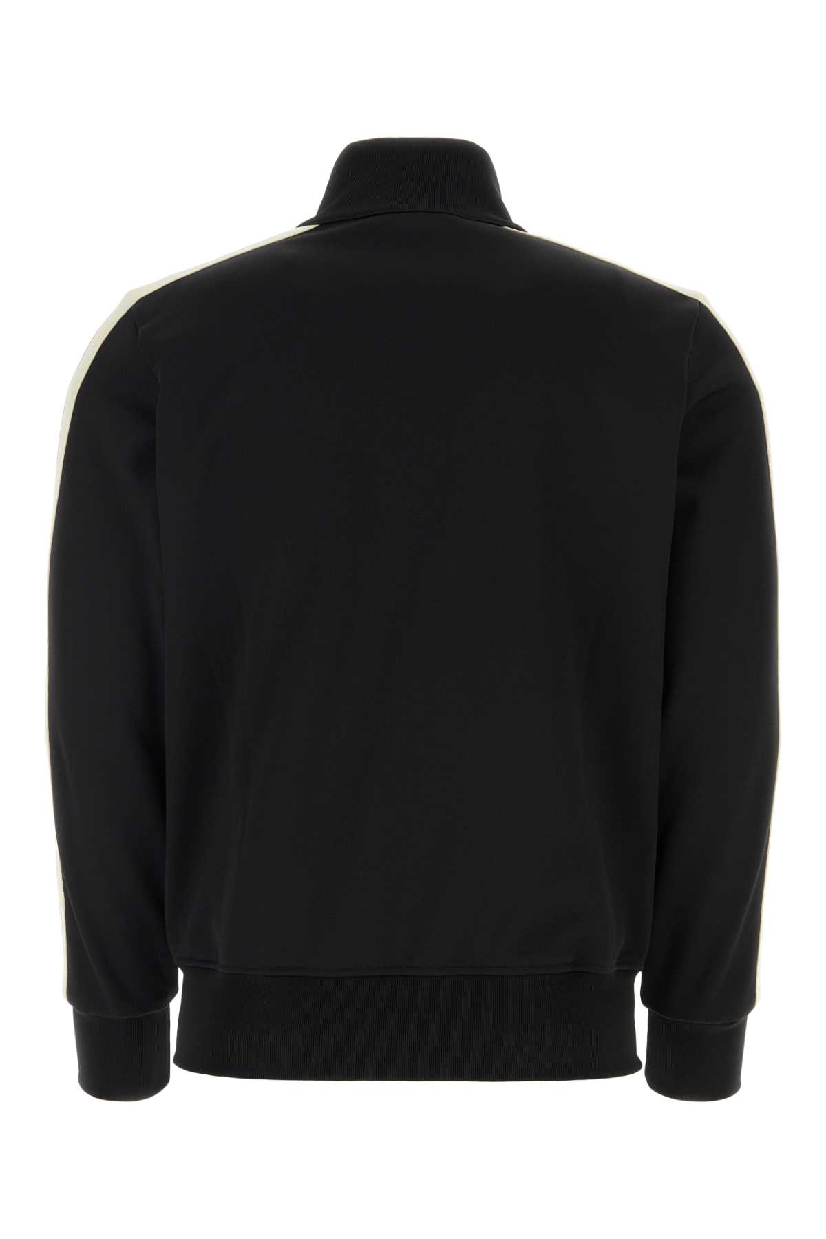 Shop Palm Angels Black Polyester Sweatshirt In Blackoffwhite