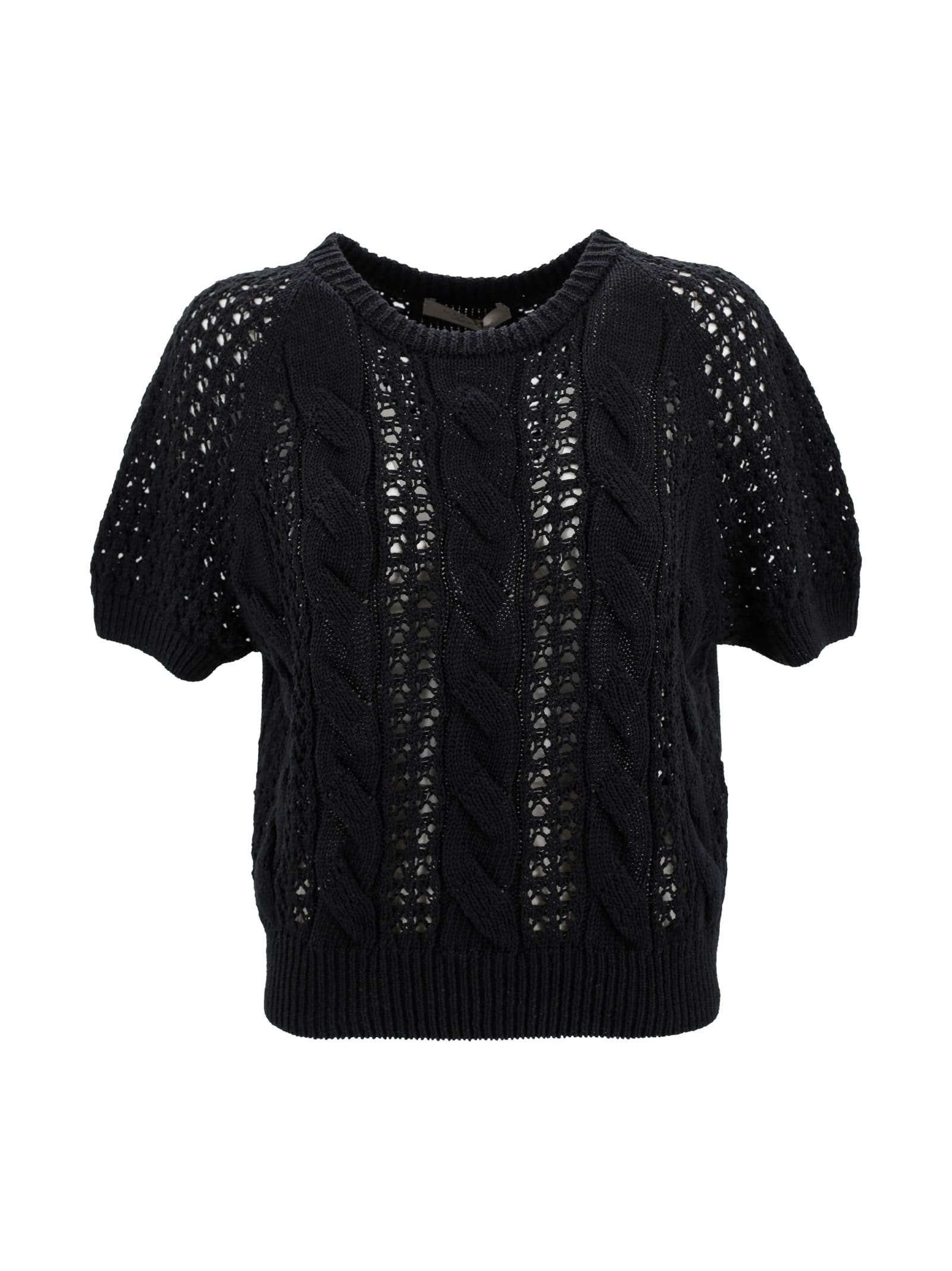 D. Exterior Round-neck Woven Top