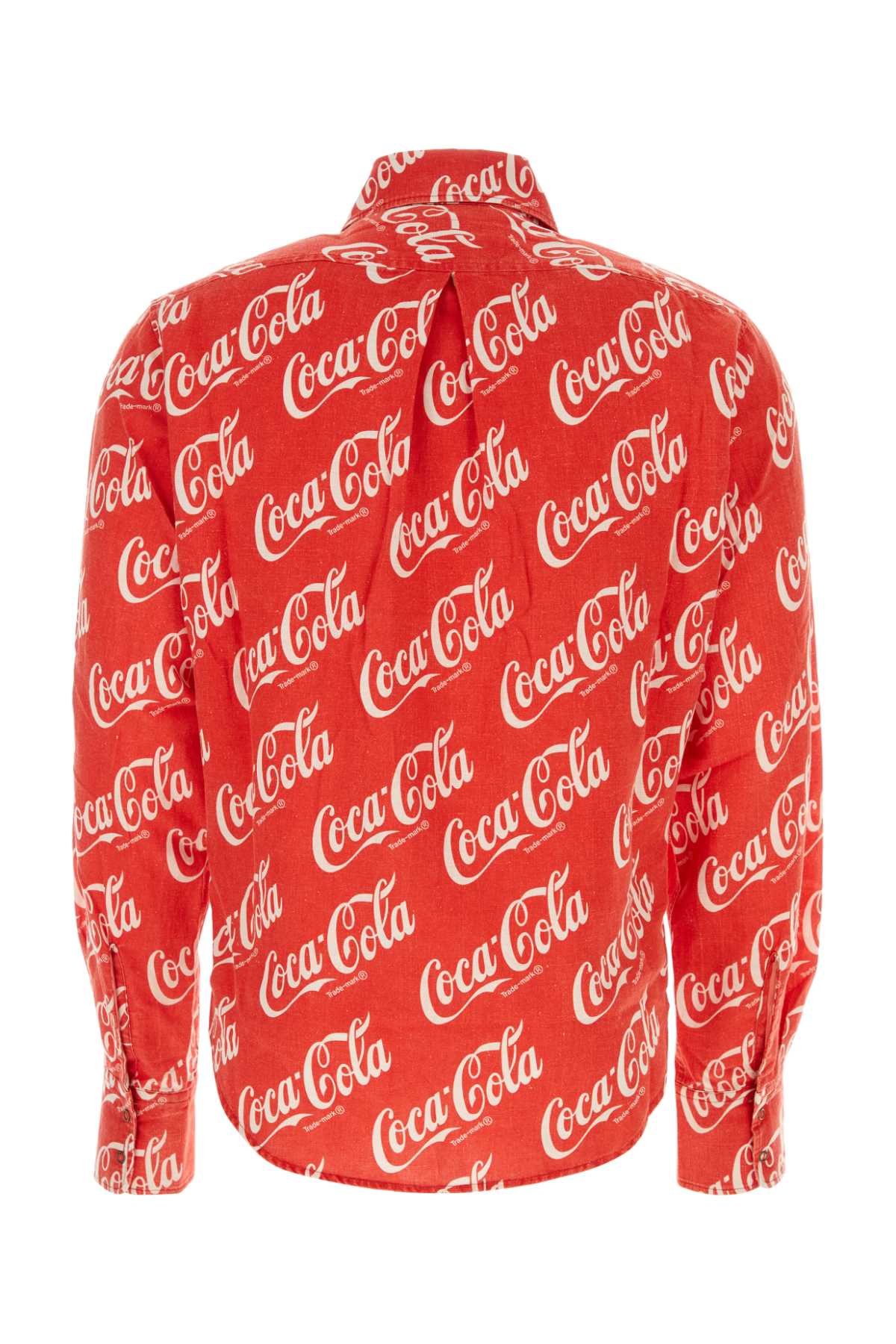 Shop Erl Printed Cotton And Linen  X Cocacola Shirt In Redcocacola