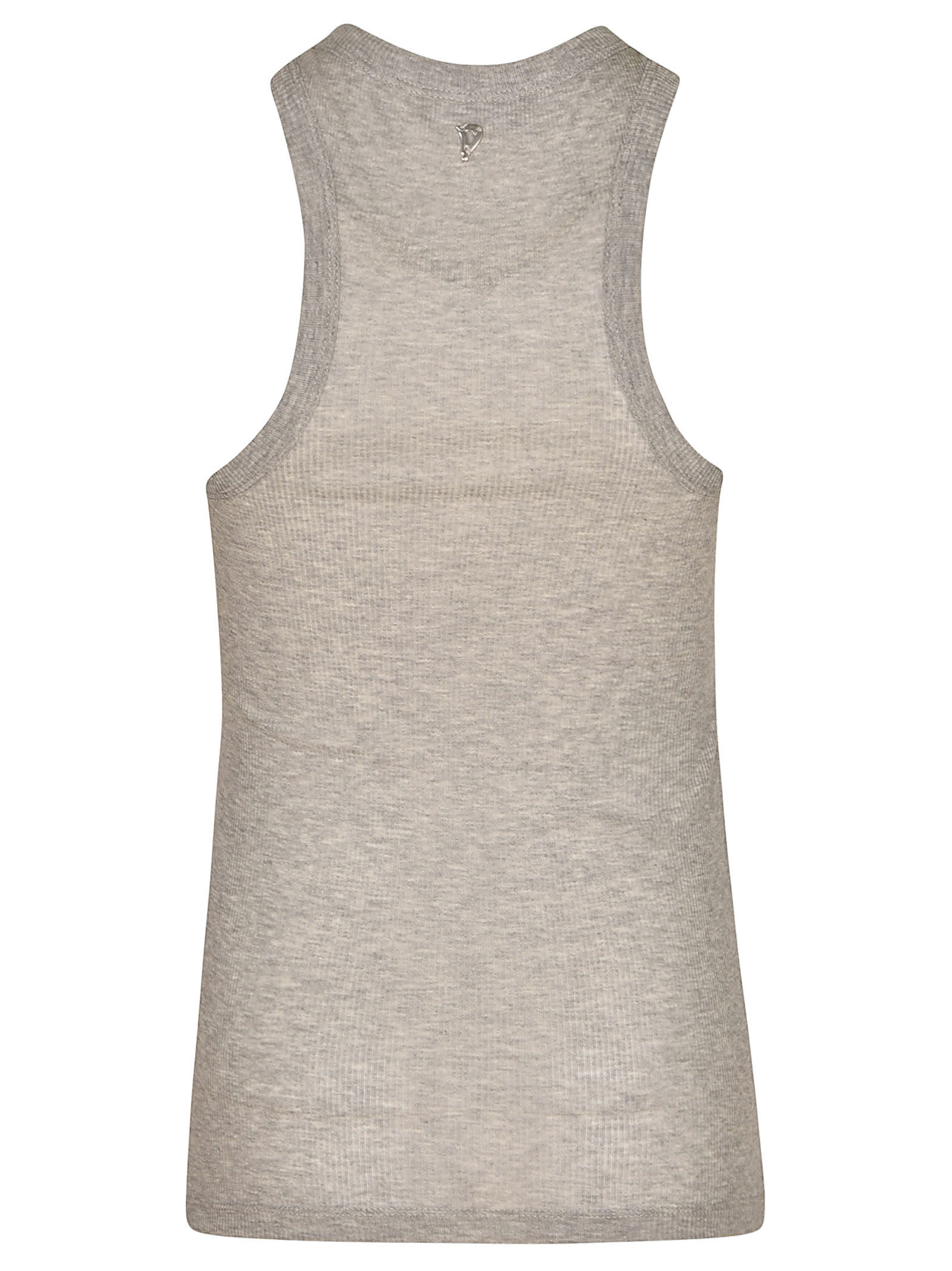 Shop Dondup Cotton Fitted Tank Top In Grey