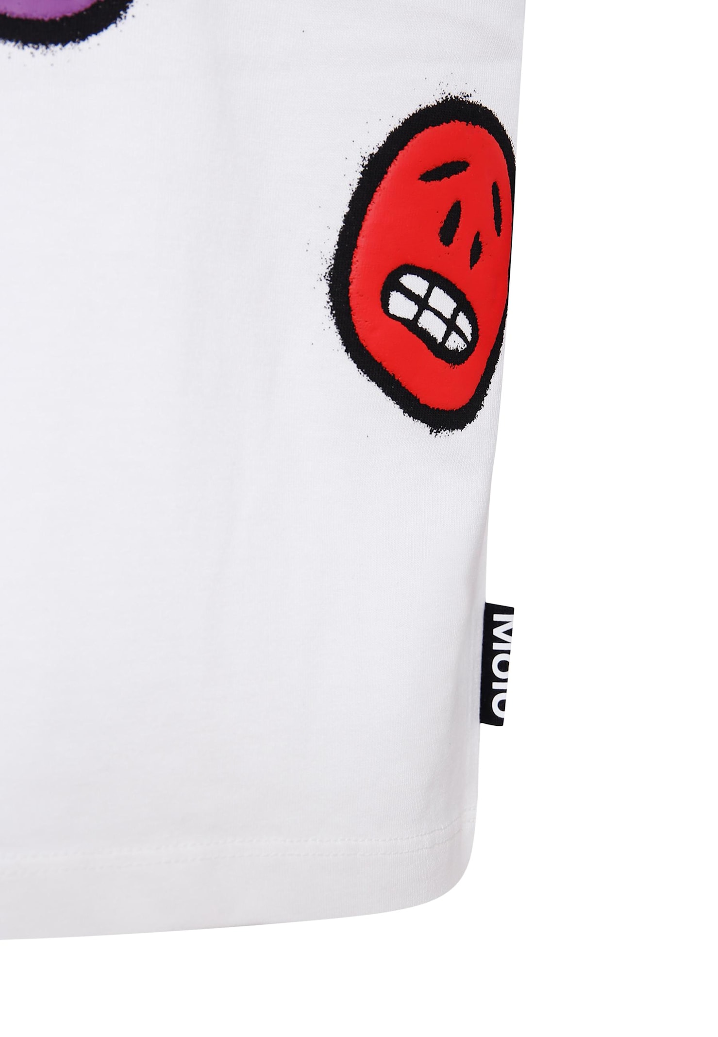 Molo White T-shirt For Kids With Smiley In White