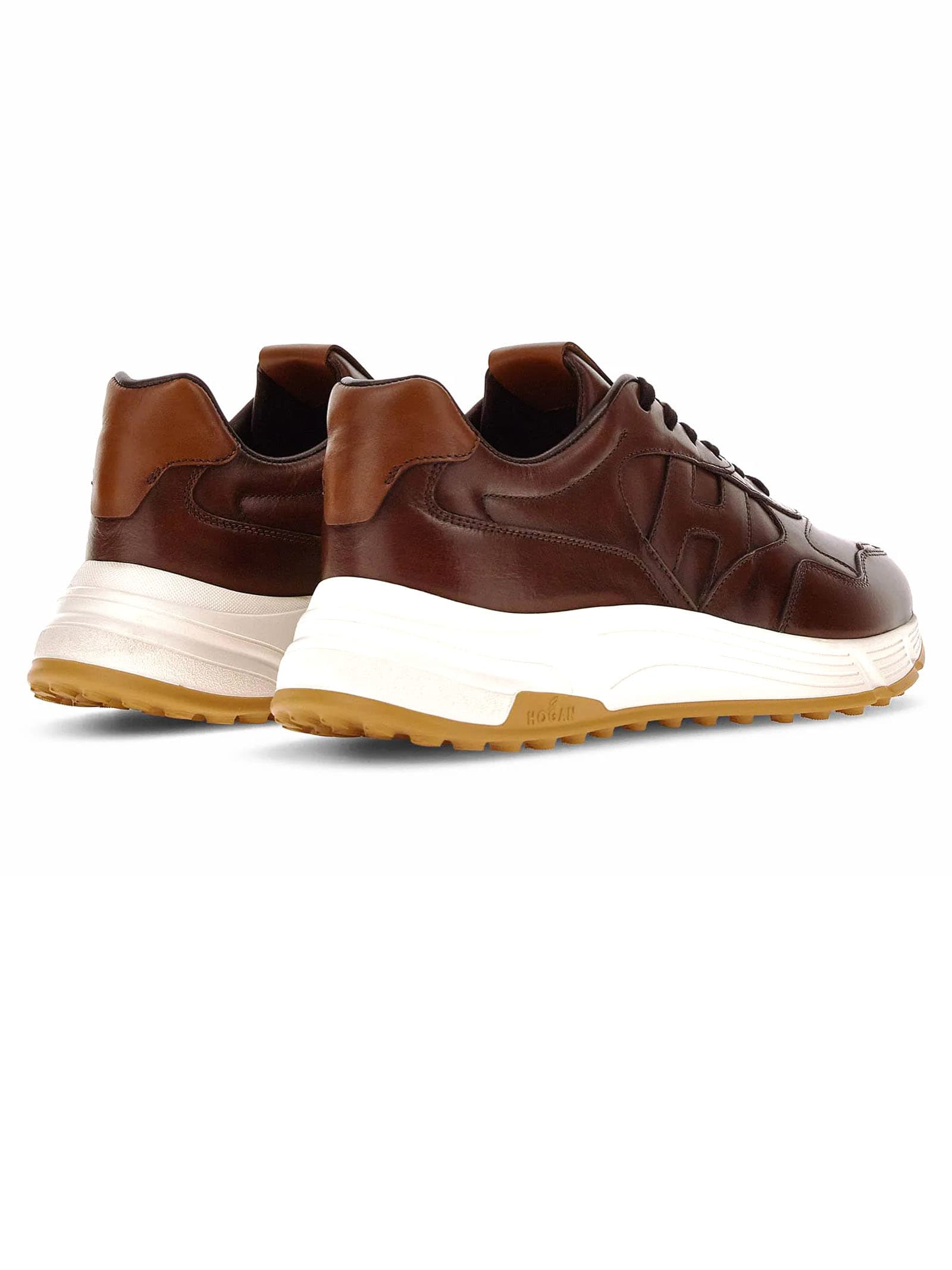 Shop Hogan Brown Hyperlight Sneakers In Marrone