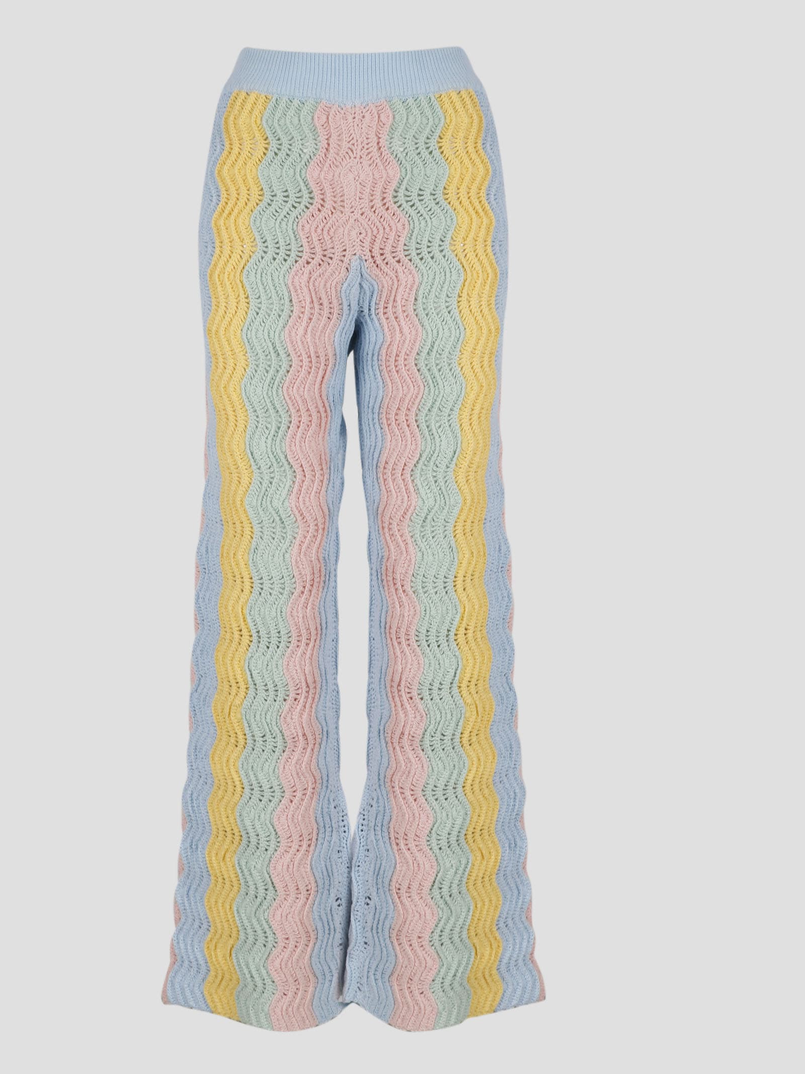 Casablanca Rainbow Gradient Crochet Flare Trousers